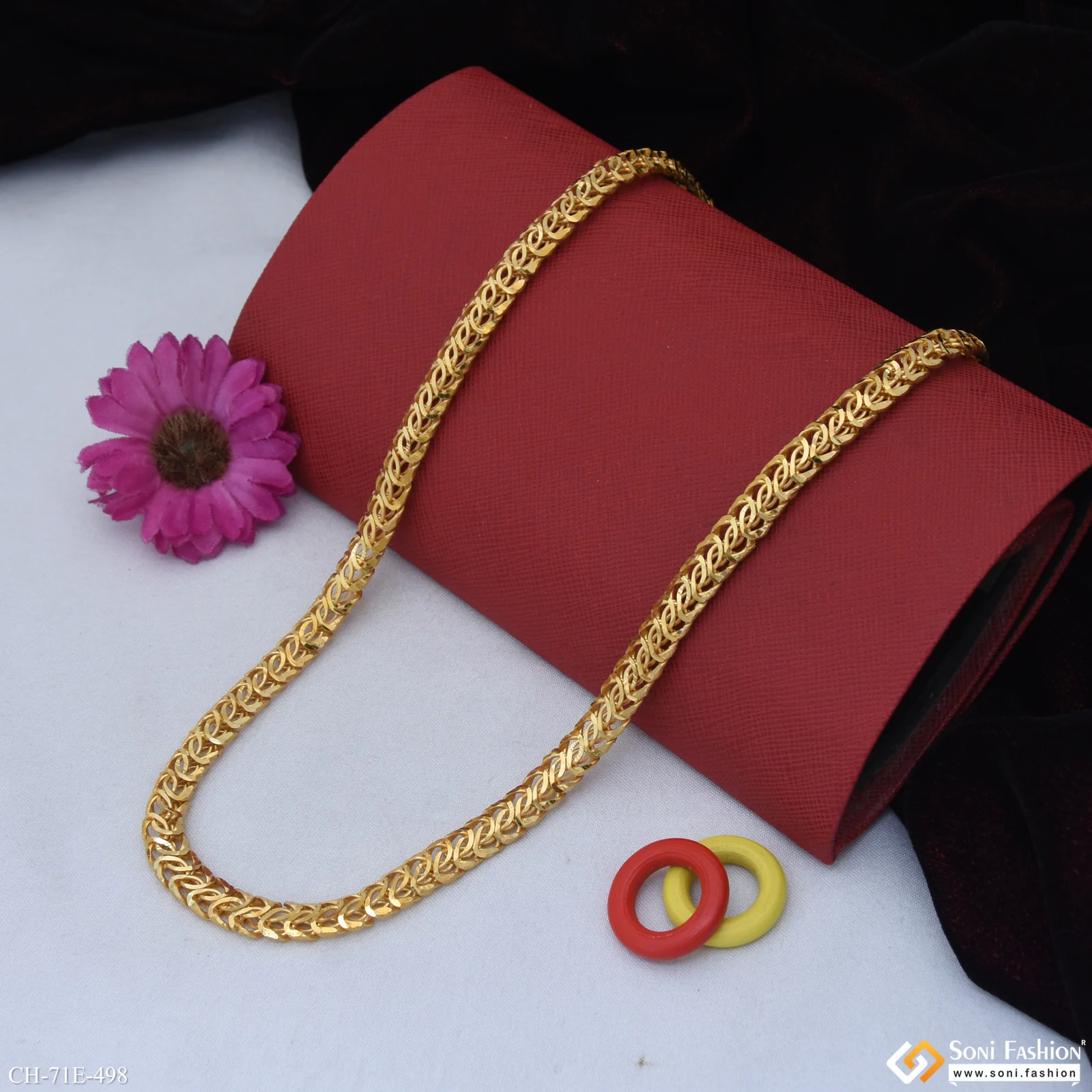 1 Gram Gold Plated Link Chain for Men - Style E498 - Image 4
