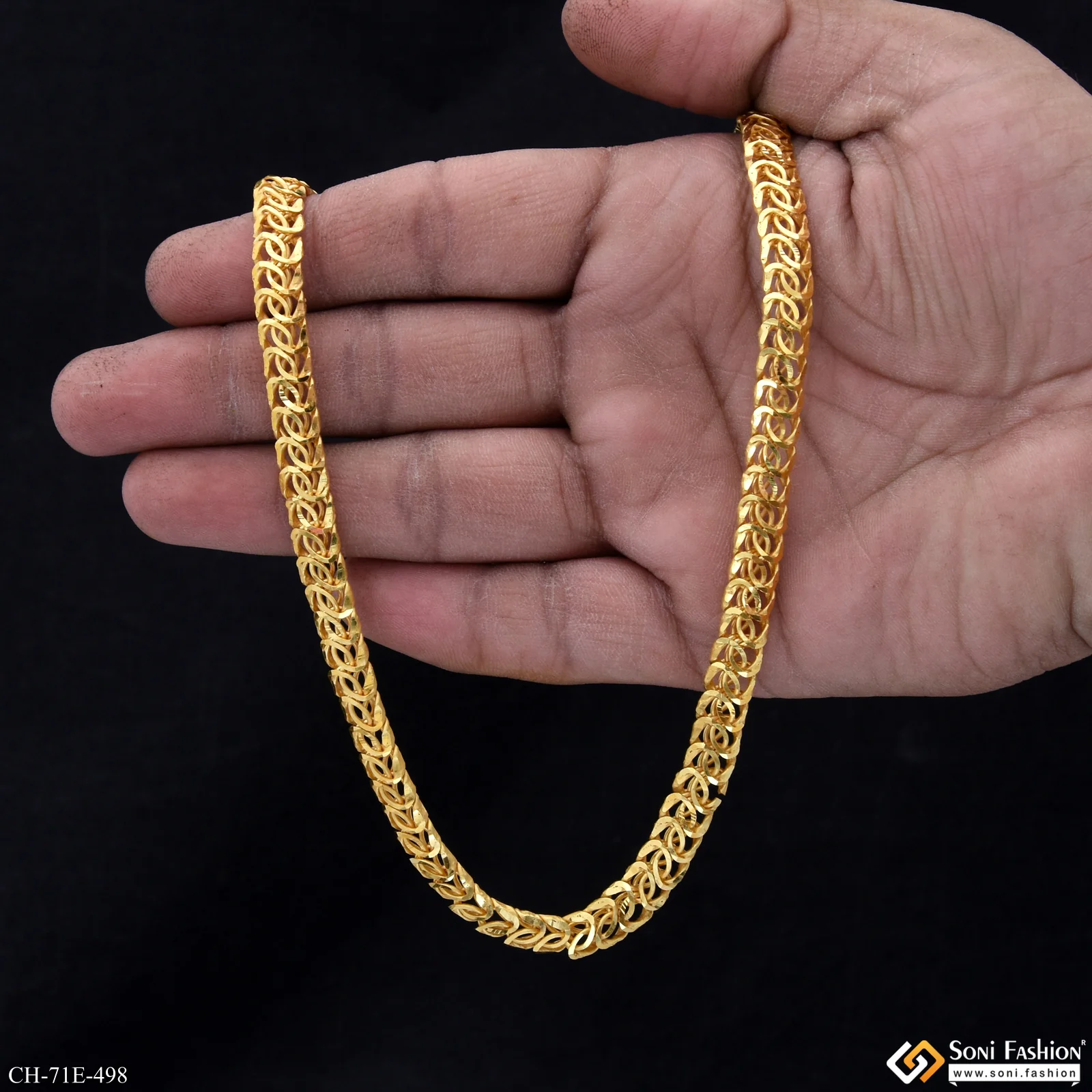 1 Gram Gold Plated Link Chain for Men - Style E498 - Image 7