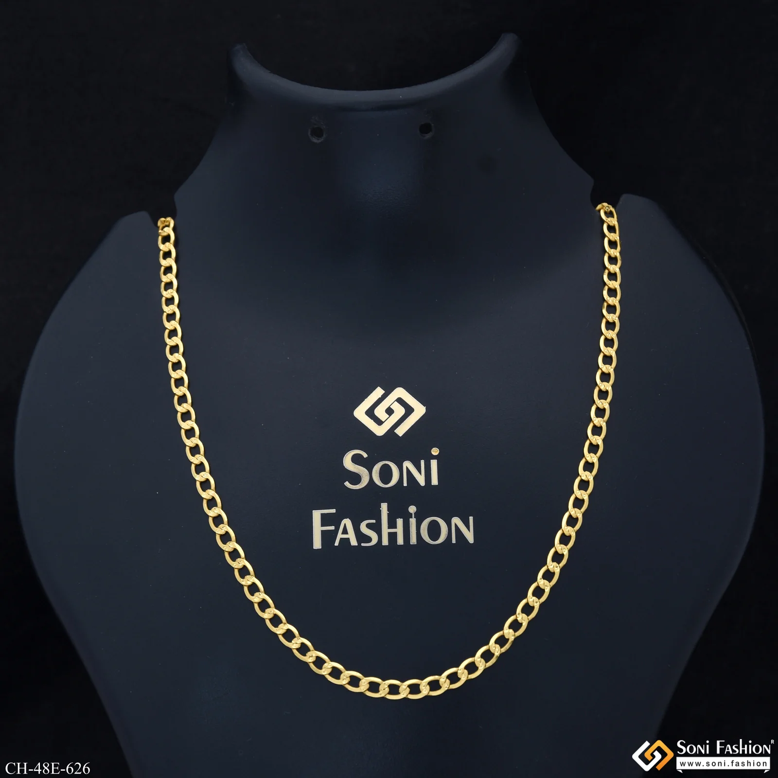 1 Gram Gold Plated Link Chain for Men - Style E626