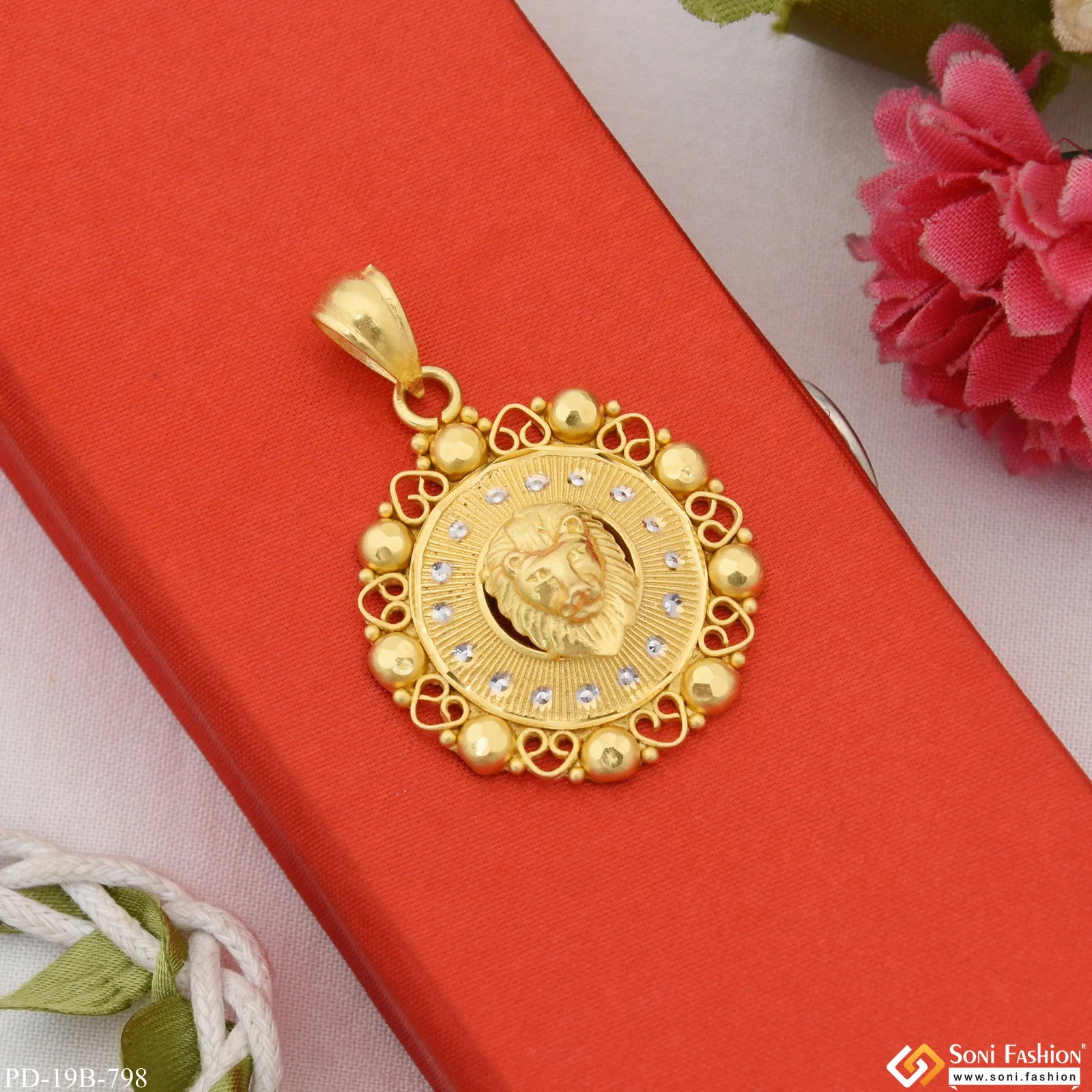 1 Gram Gold Plated Lion Awesome Design Pendant for Men - Style B798 - Image 3