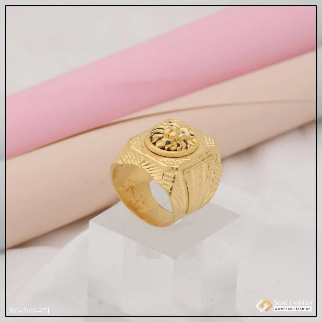 1 Gram Gold Plated Lion Best Quality Attractive Design Ring for Men - Style B471 - Image 5