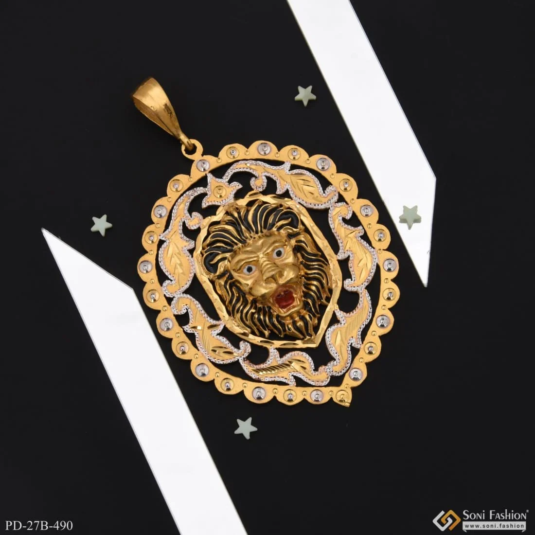 1 Gram Gold Plated Lion Best Quality Durable Design Pendant for Men - Style B490 - Image 5