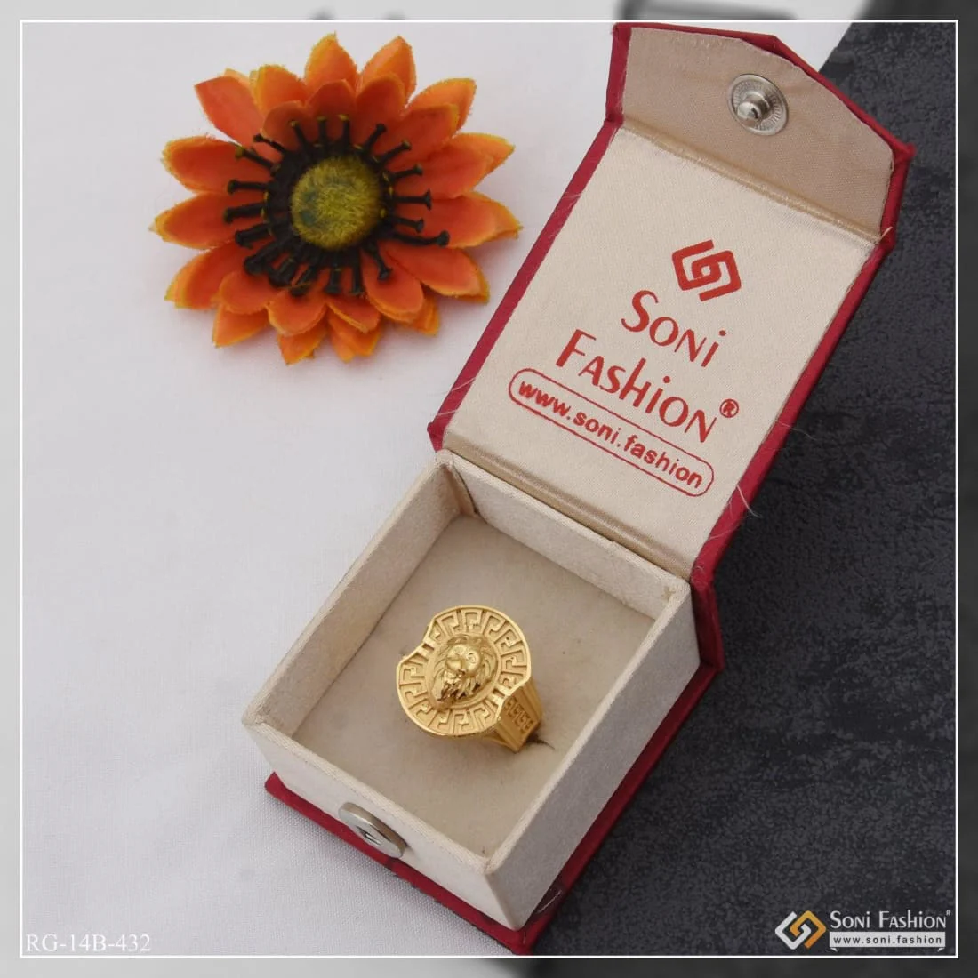 1 Gram Gold Plated Lion Distinctive Design Best Quality Ring for Men - Style B432 - Image 3