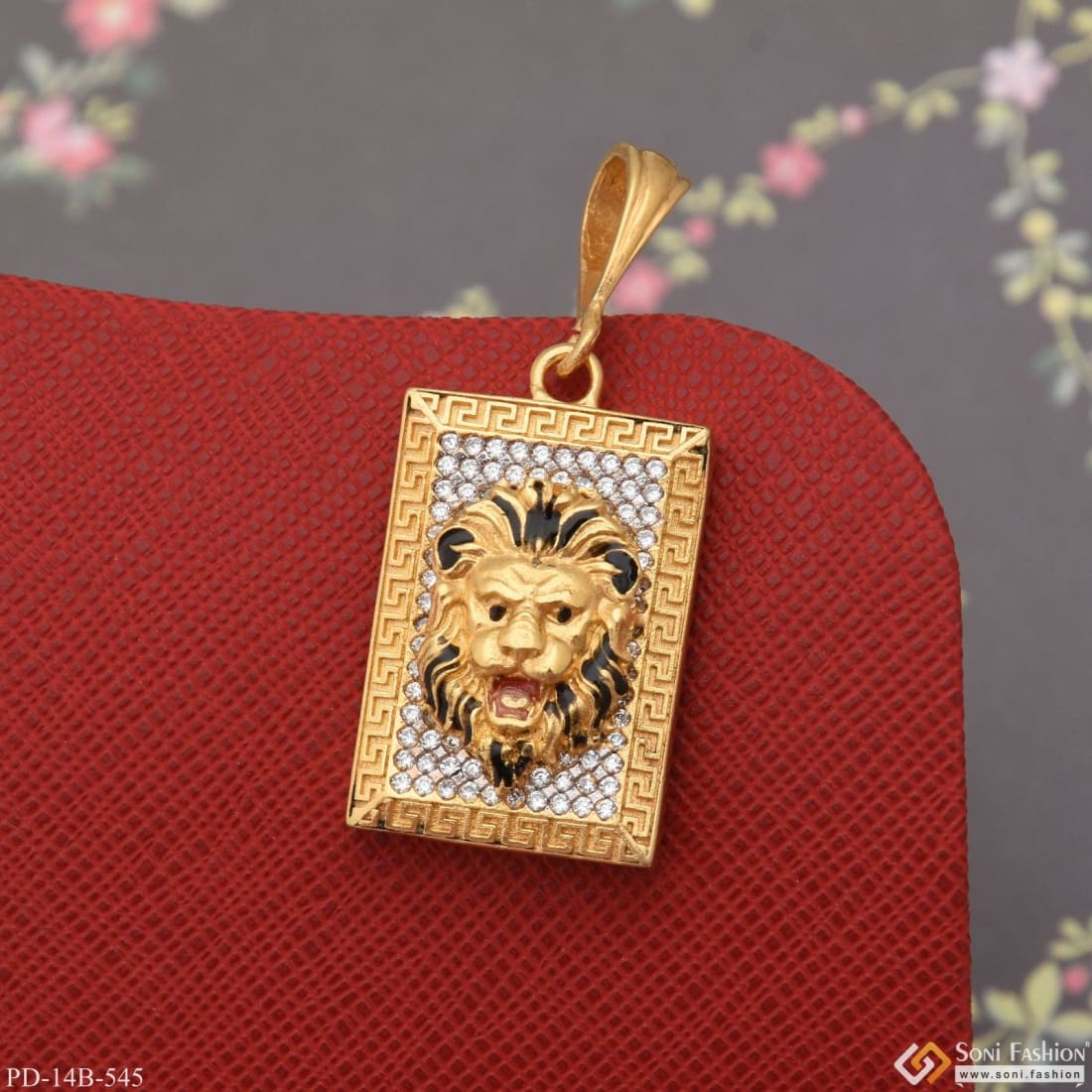 1 Gram Gold Plated Lion With Diamond Funky Design Pendant For Men - Style B545 - Image 4