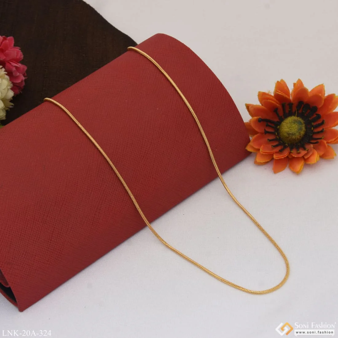 1 Gram Gold Plated Lovely Design Glamorous Design Chain For Ladies - Style A324 - Image 5