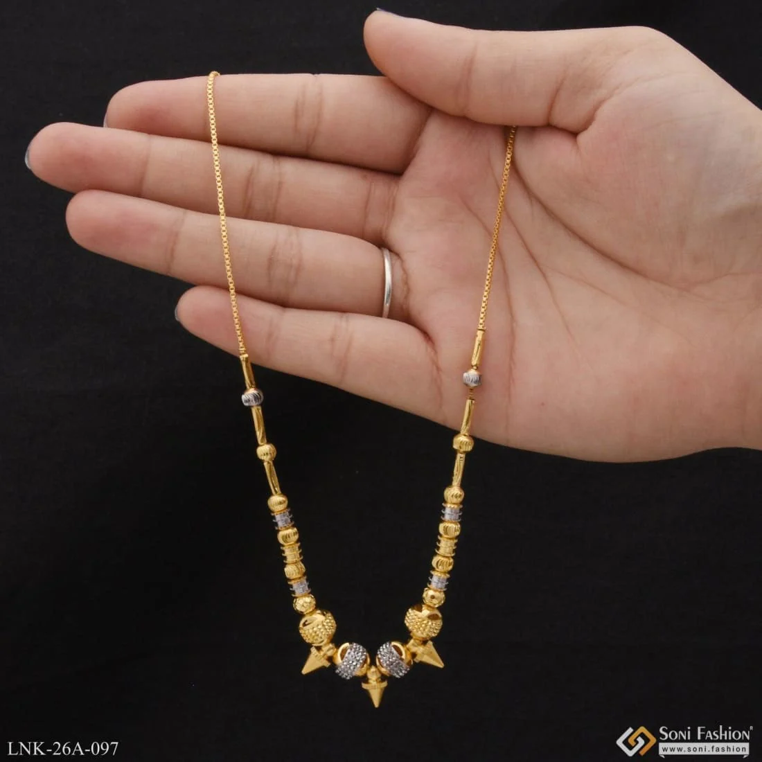 1 Gram Gold Plated Lovely Design Lovely Design Necklace For Ladies - Style A097 - Image 3