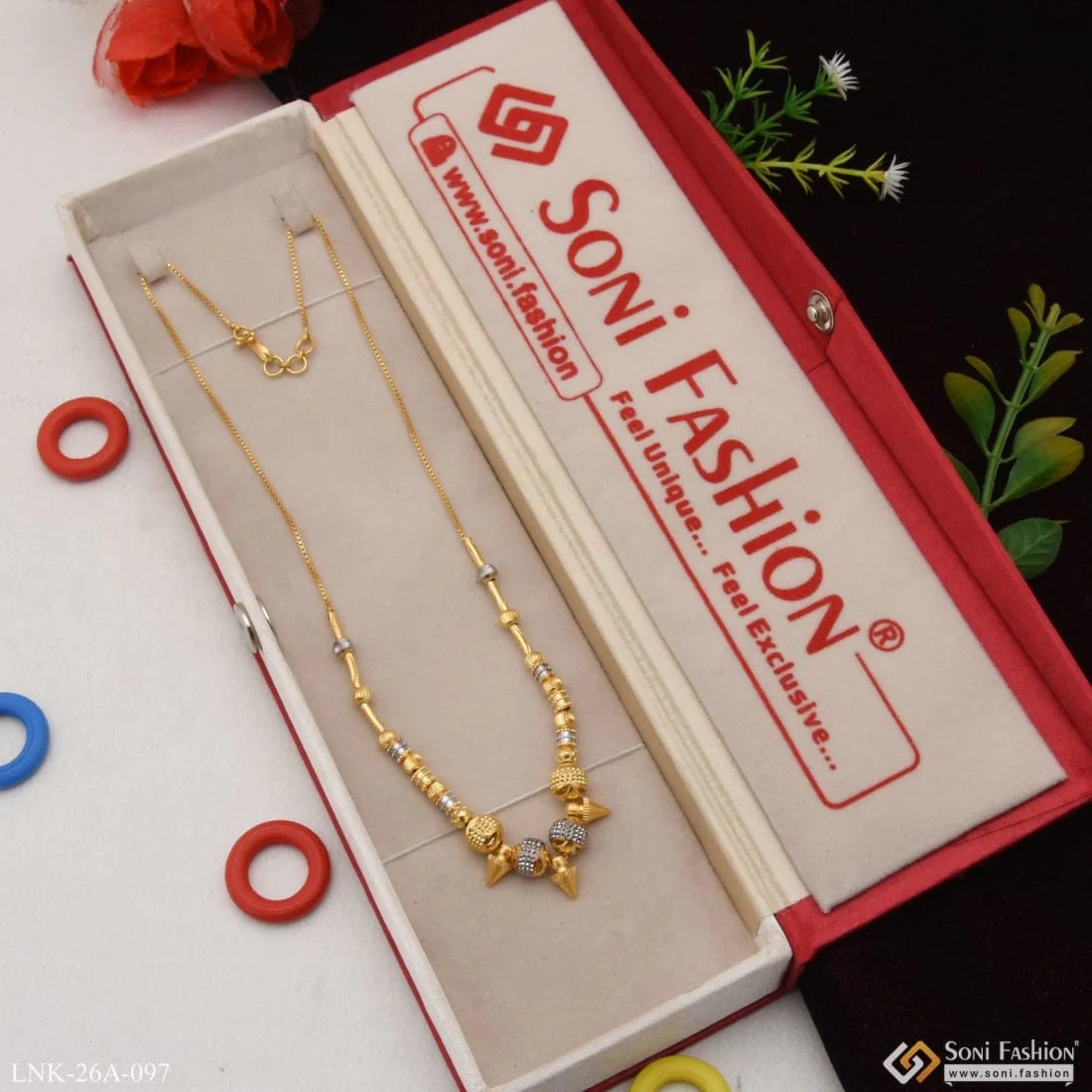 1 Gram Gold Plated Lovely Design Lovely Design Necklace For Ladies - Style A097 - Image 4