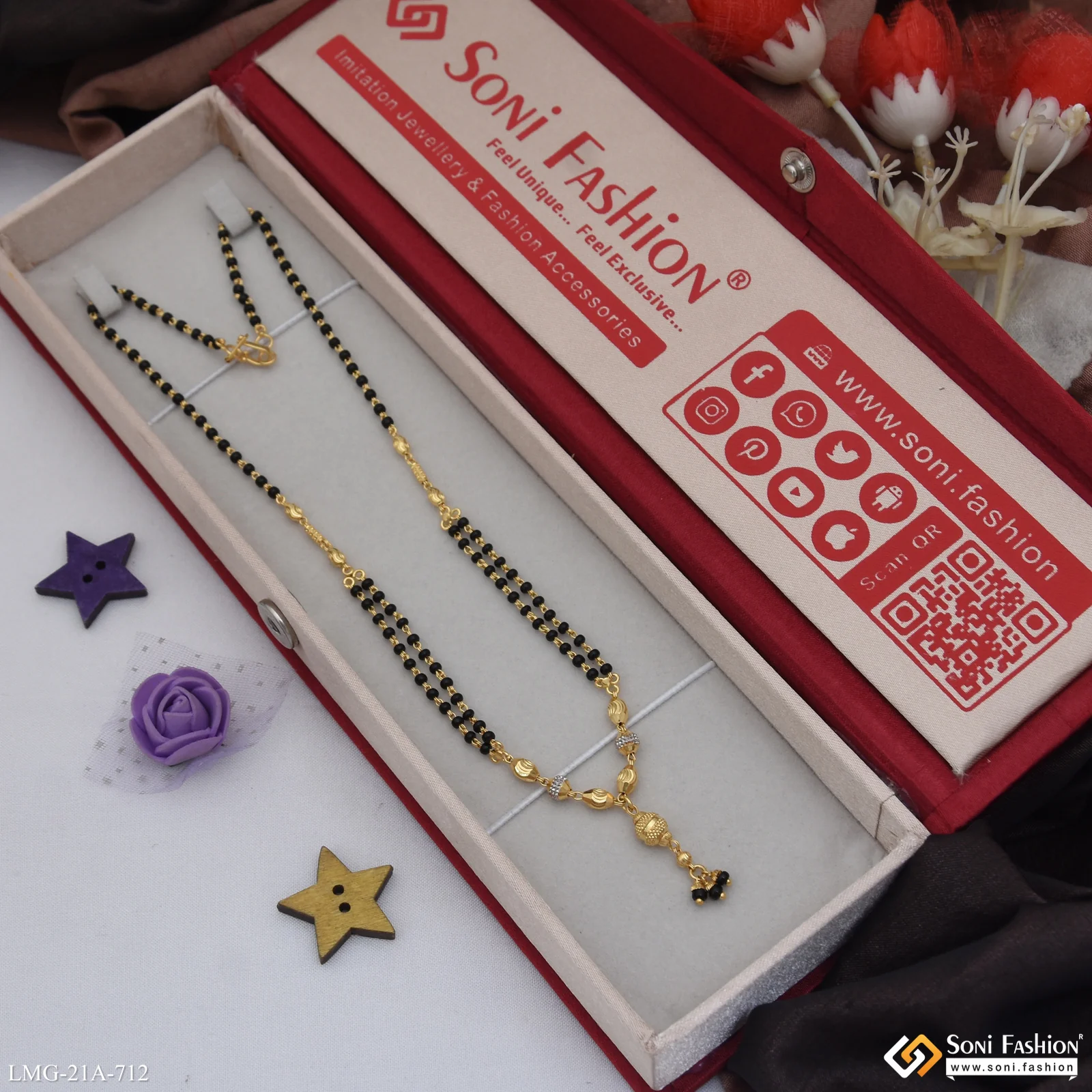 1 Gram Gold Plated Lovely Design Mangalsutra for Women - Style A712 - Image 3