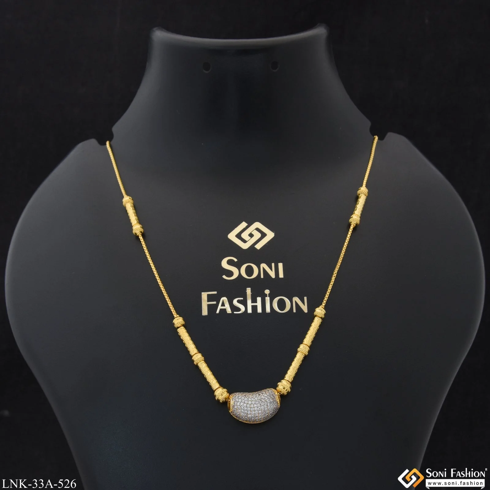1 Gram Gold Plated Lovely Design Necklace for Ladies - Style A526