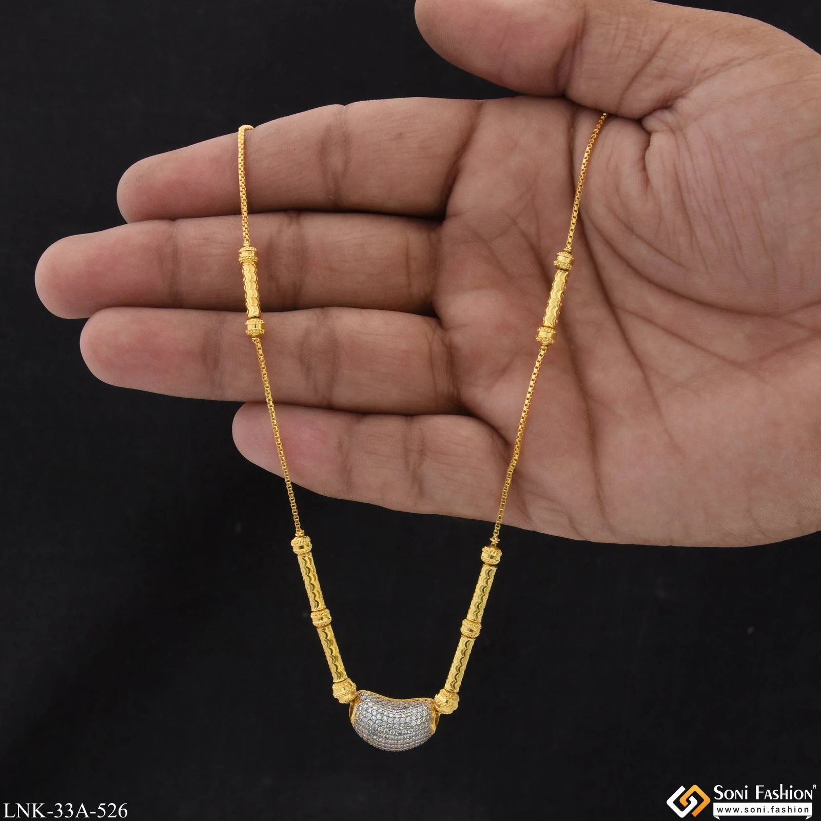 1 Gram Gold Plated Lovely Design Necklace for Ladies - Style A526 - Image 2