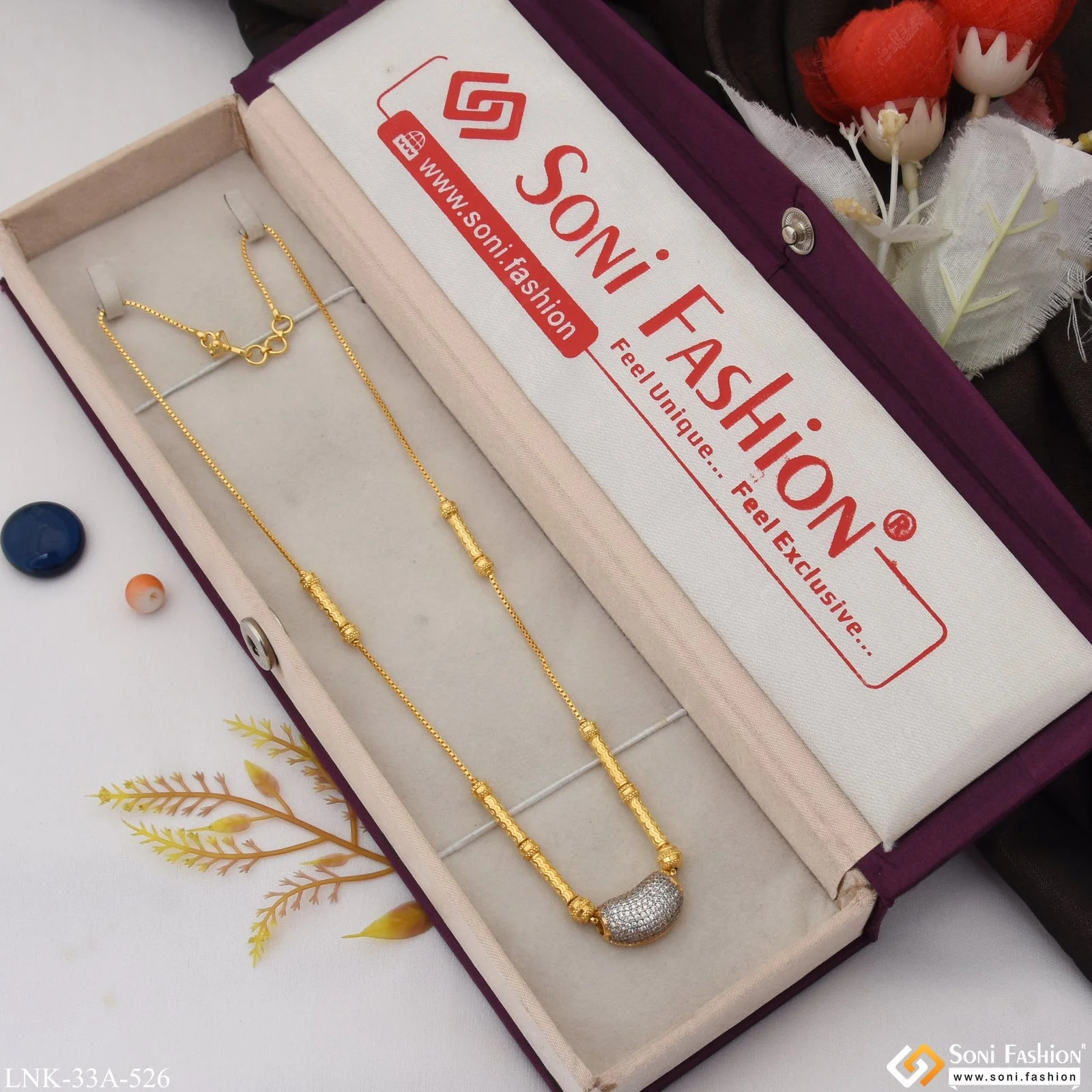 1 Gram Gold Plated Lovely Design Necklace for Ladies - Style A526 - Image 4