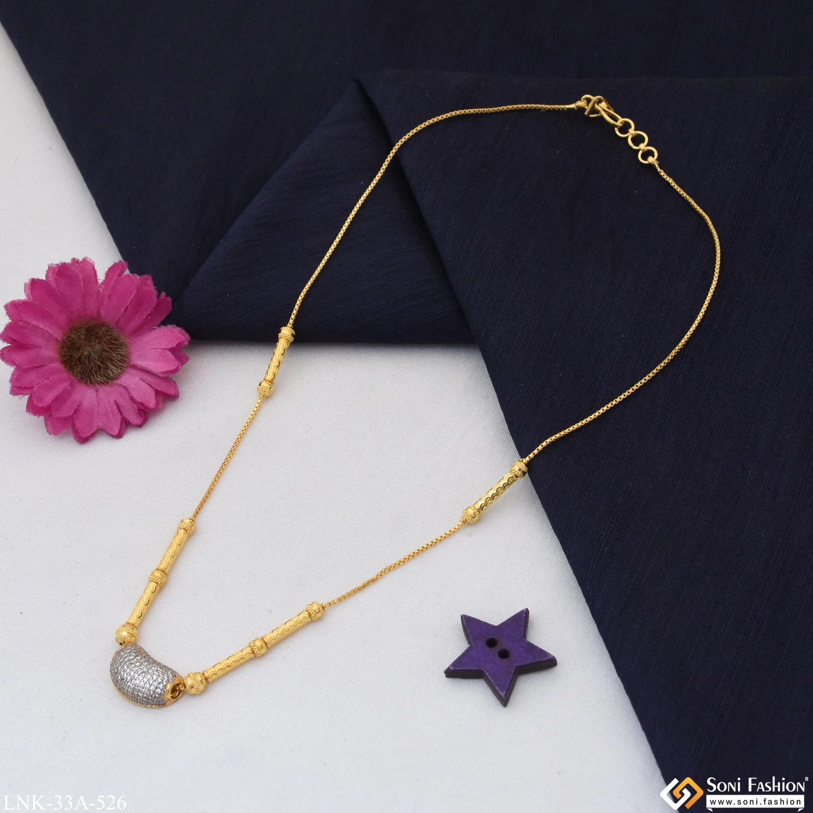 1 Gram Gold Plated Lovely Design Necklace for Ladies - Style A526 - Image 5