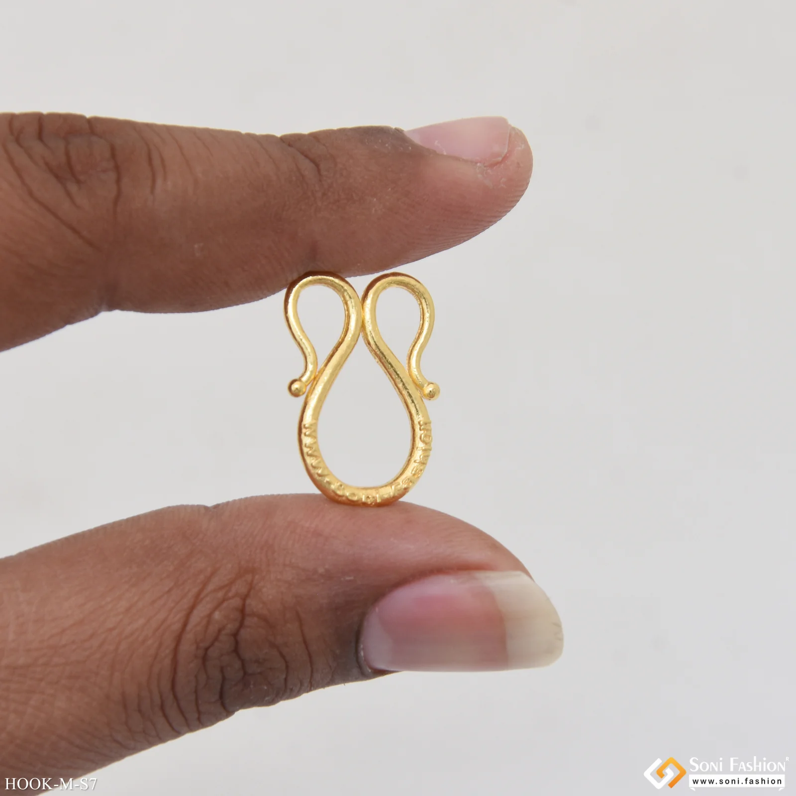 1 Gram Gold Plated M/W Hook For Chain - Big Size - Design S7 - Image 3