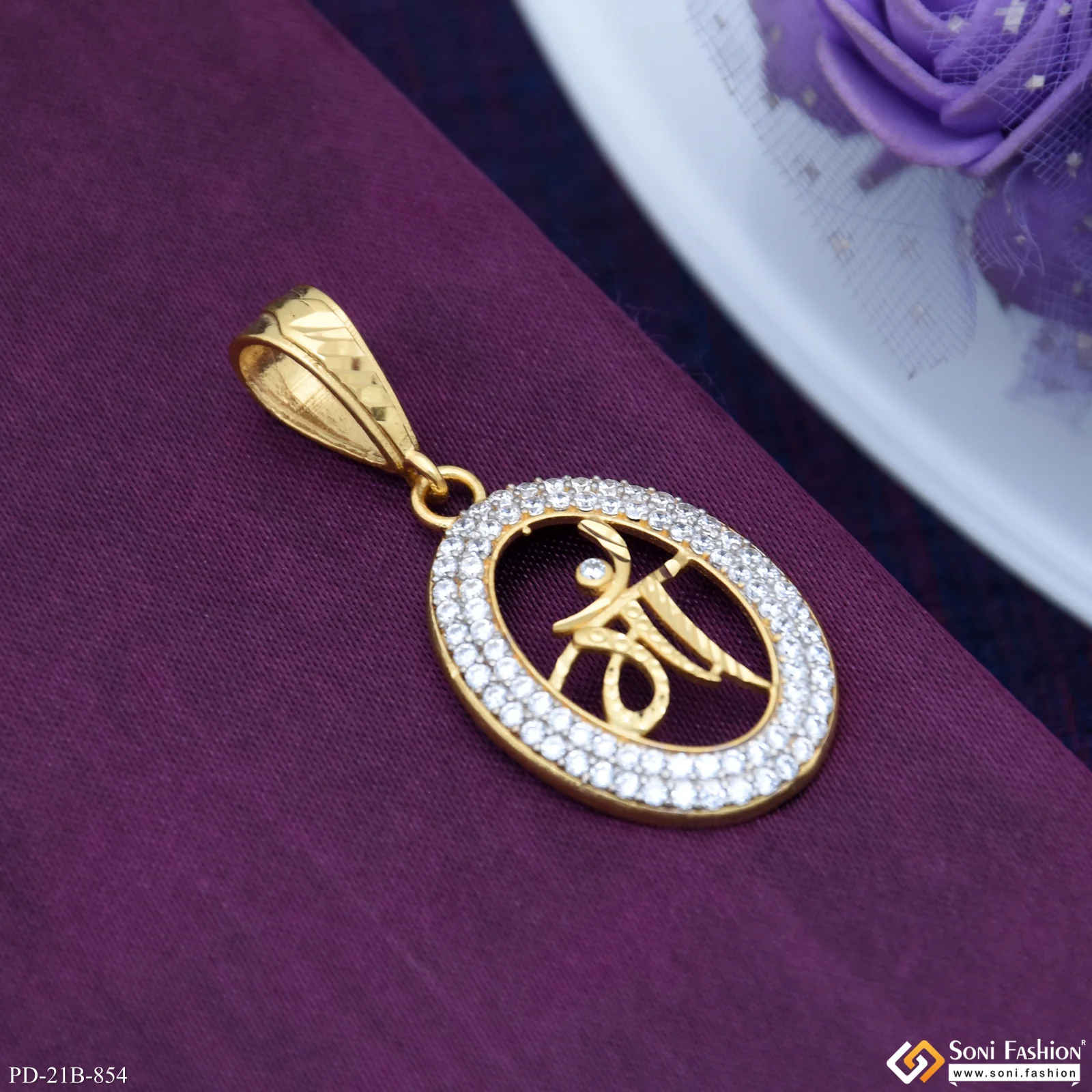 1 Gram Gold Plated Maa Fabulous Design Pendant for Men - Style B854 - Image 3