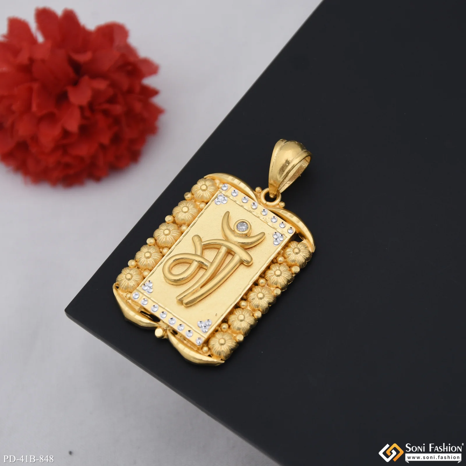 1 Gram Gold Plated Maa Trending Design Pendant for Men - Style B848 - Image 4