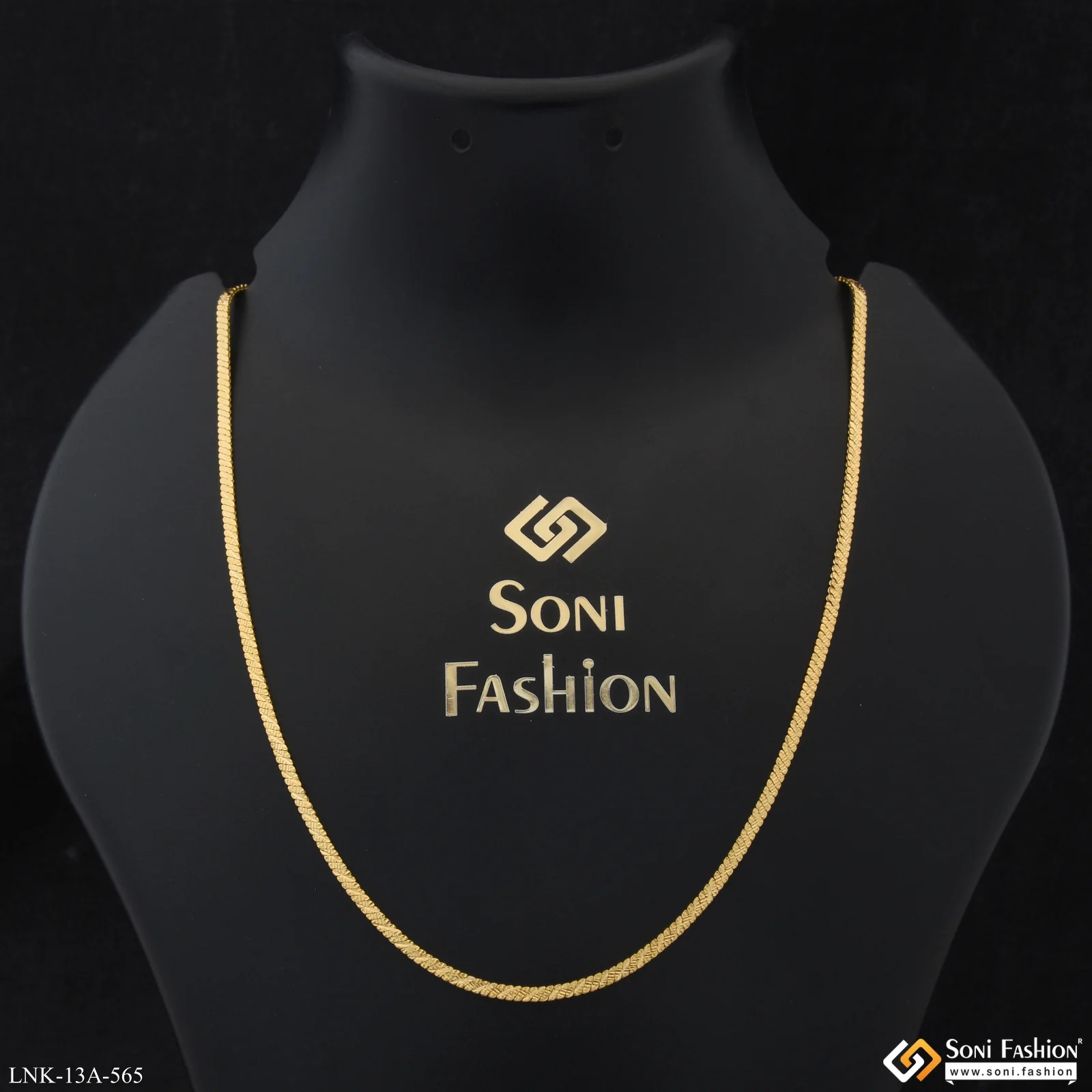 1 Gram Gold Plated Magnificent Design Chain for Ladies - Style A565 - Image 2