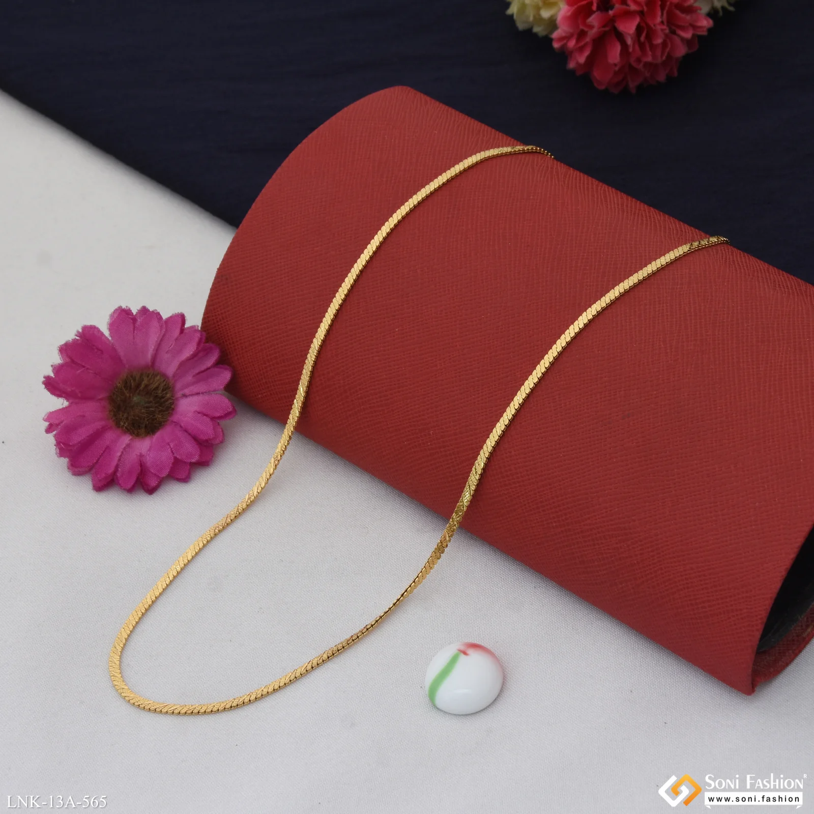 1 Gram Gold Plated Magnificent Design Chain for Ladies - Style A565 - Image 4