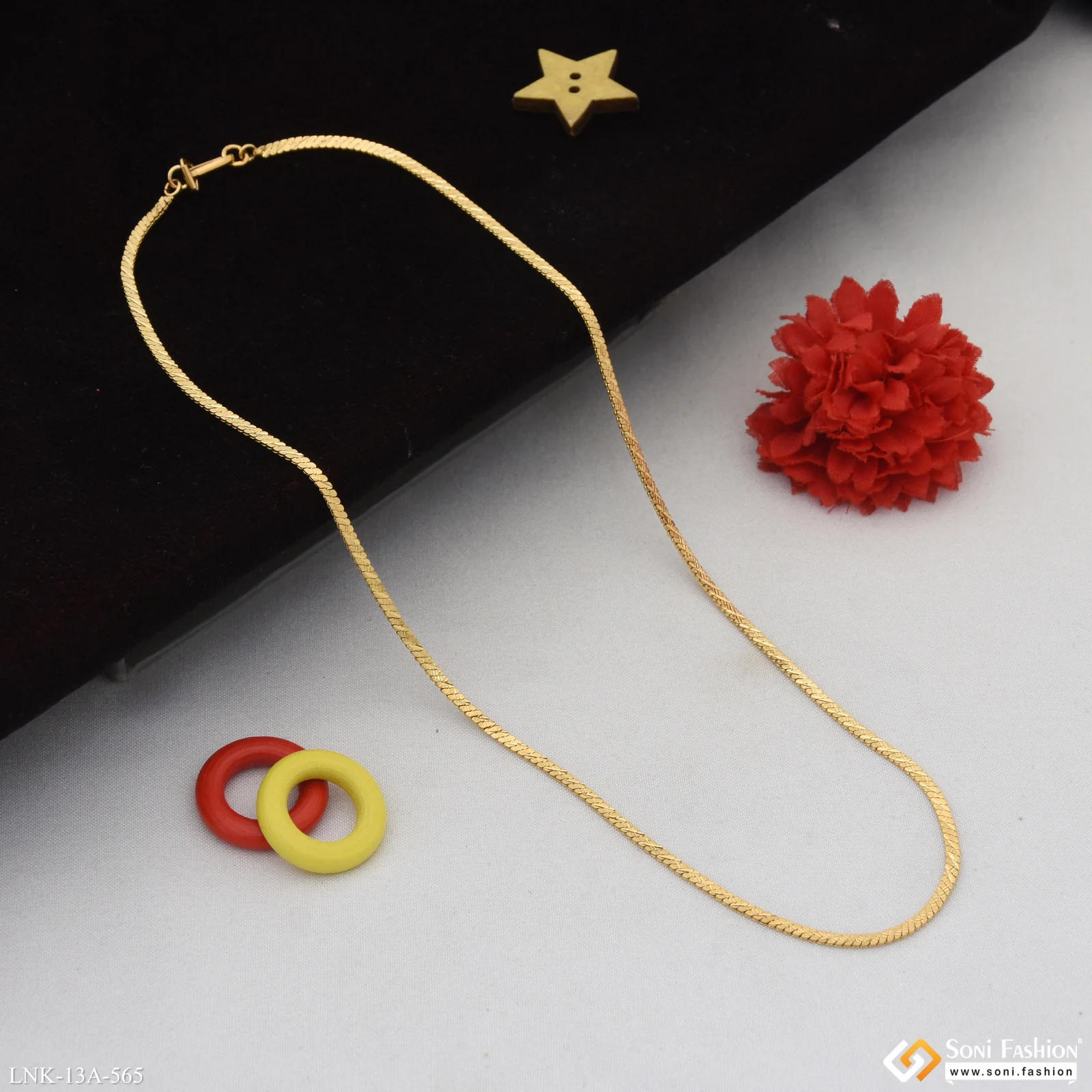 1 Gram Gold Plated Magnificent Design Chain for Ladies - Style A565 - Image 5