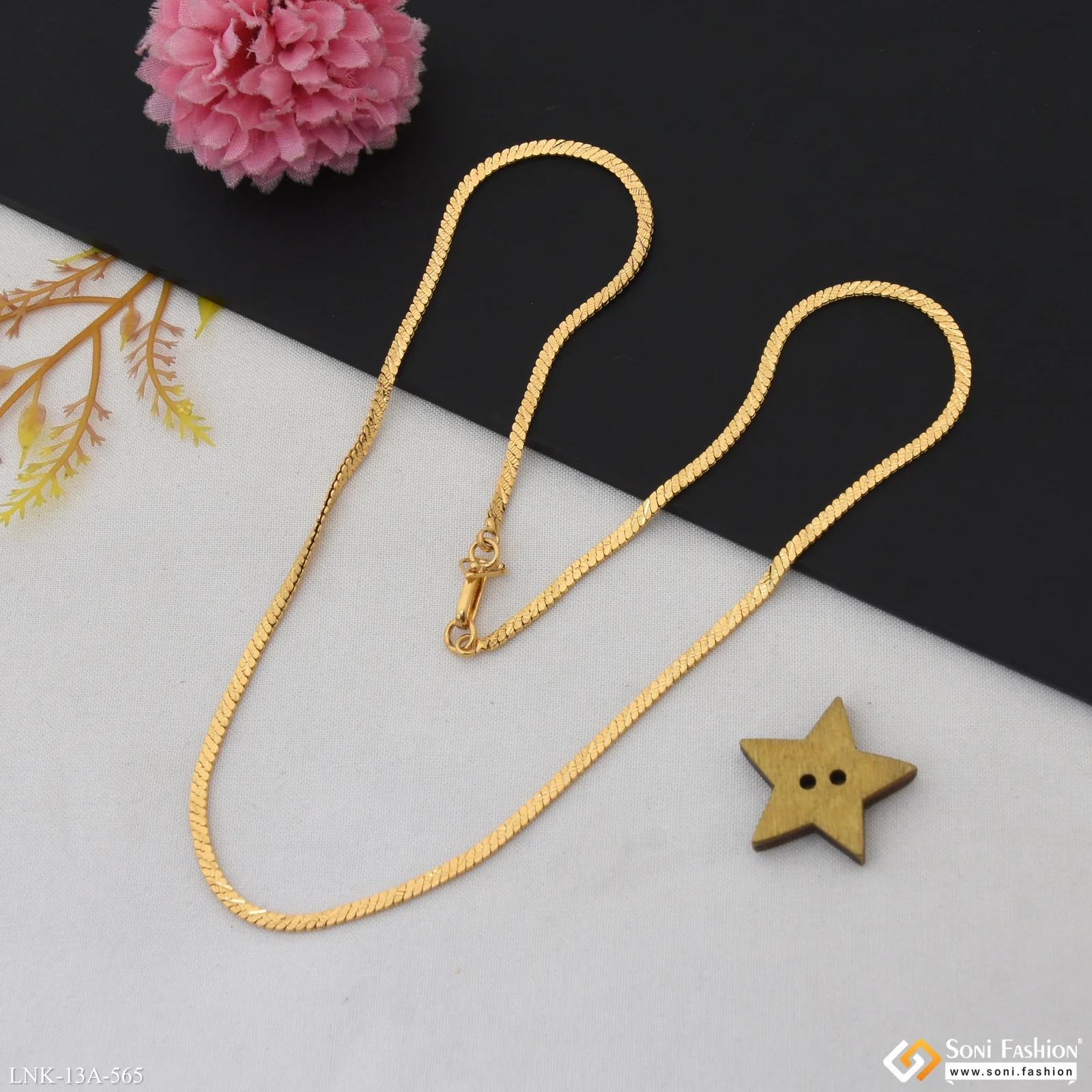 1 Gram Gold Plated Magnificent Design Chain for Ladies - Style A565 - Image 6