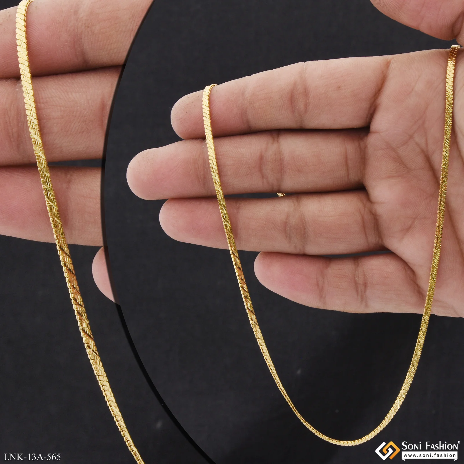1 Gram Gold Plated Magnificent Design Chain for Ladies - Style A565 - Image 7
