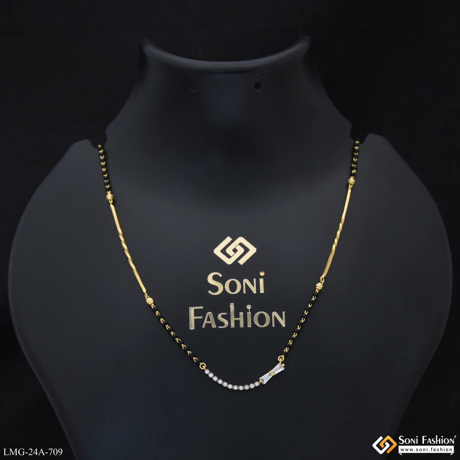 1 Gram Gold Plated Magnificent Design Mangalsutra for Women - Style A709