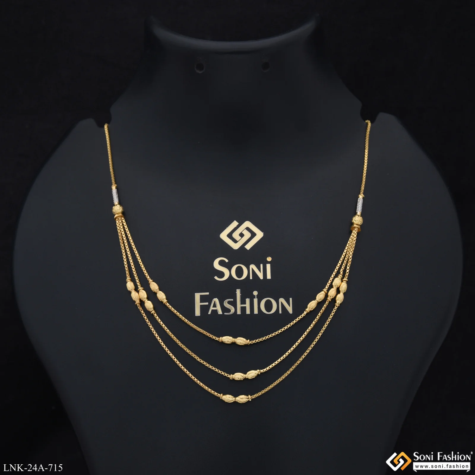1 Gram Gold Plated Magnificent Design Necklace for Ladies - Style A715 - Image 2