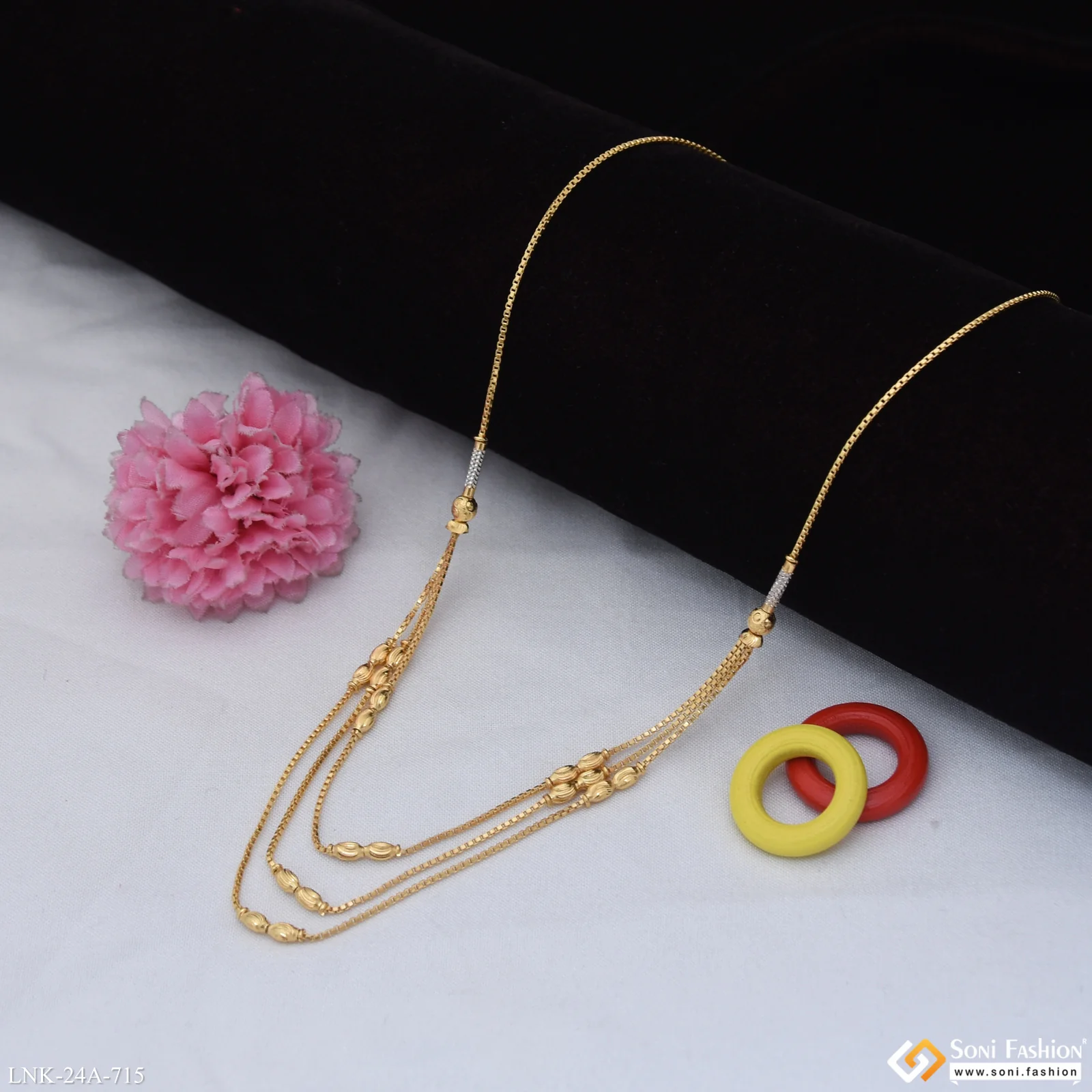 1 Gram Gold Plated Magnificent Design Necklace for Ladies - Style A715 - Image 5