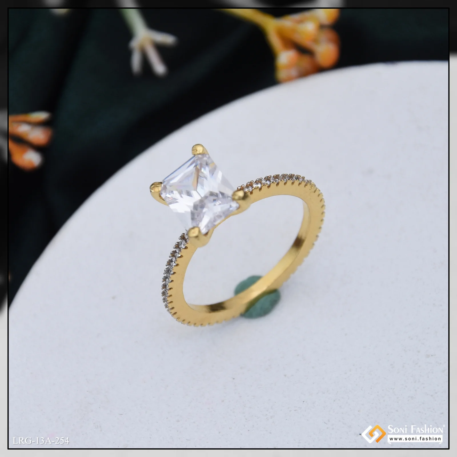 1 Gram Gold Plated Magnificent Design Ring for Ladies - Style A254 - Image 4