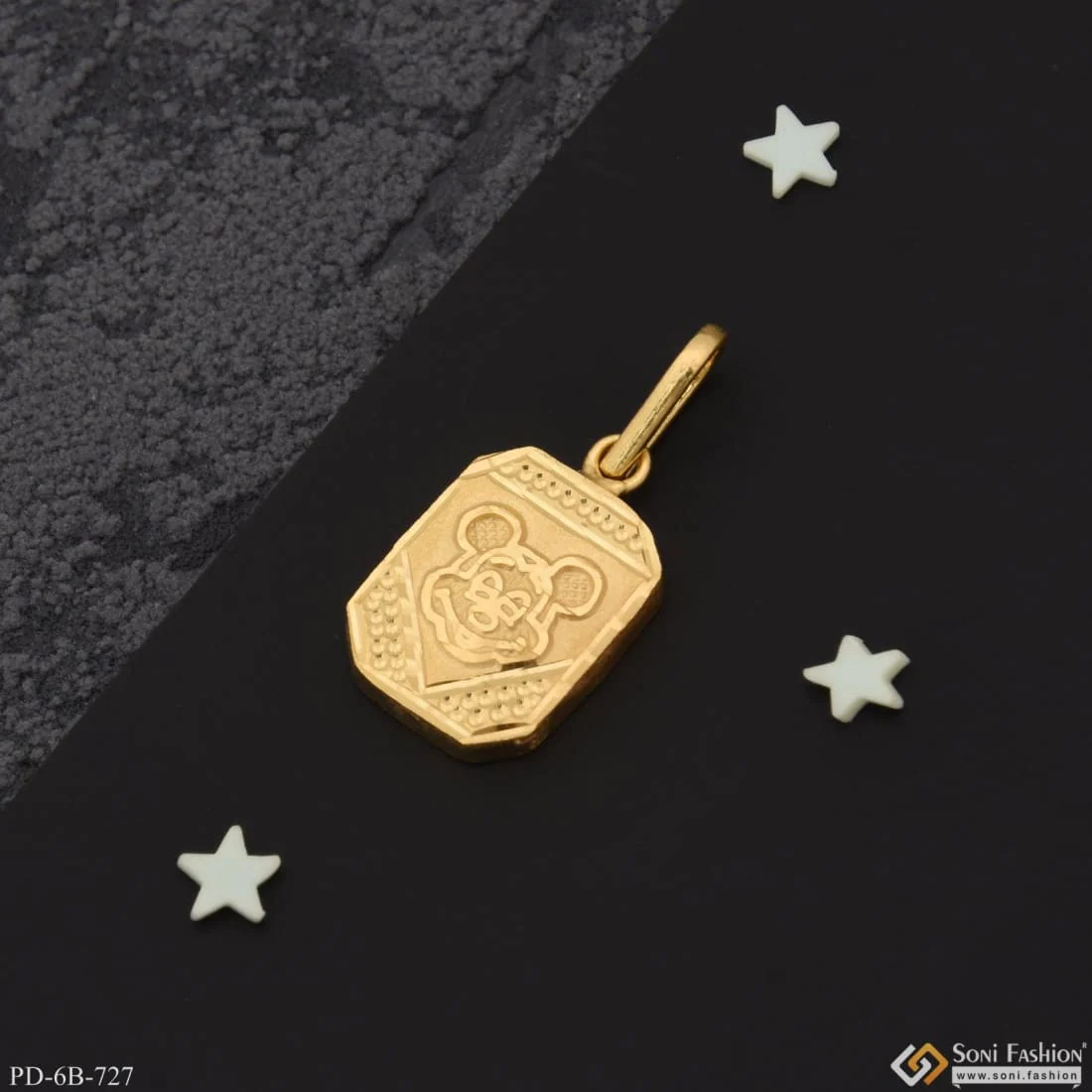 1 Gram Gold Plated Mickey Pendant for Children | Kids | Little Baby - Style B727 - Image 3