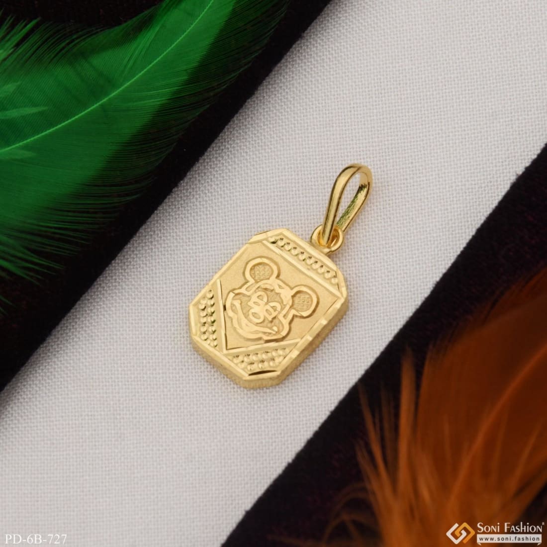 1 Gram Gold Plated Mickey Pendant for Children | Kids | Little Baby - Style B727 - Image 6
