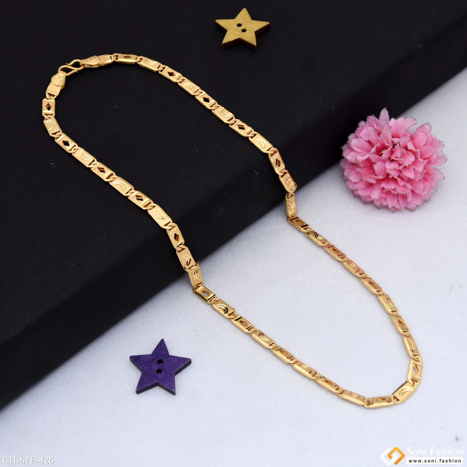 1 Gram Gold Plated Nawabi Chain for Men - Style E426 - Image 4