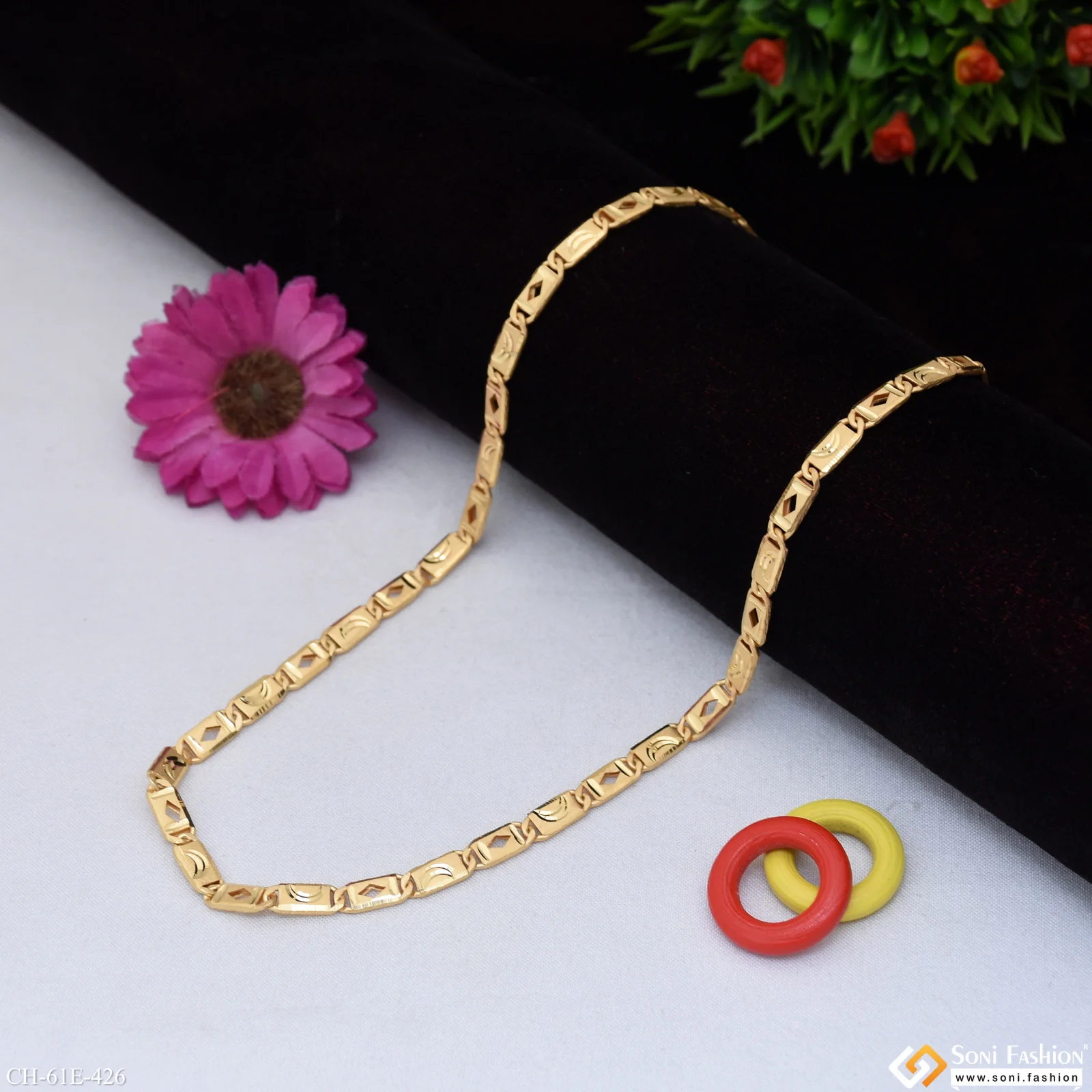 1 Gram Gold Plated Nawabi Chain for Men - Style E426 - Image 5