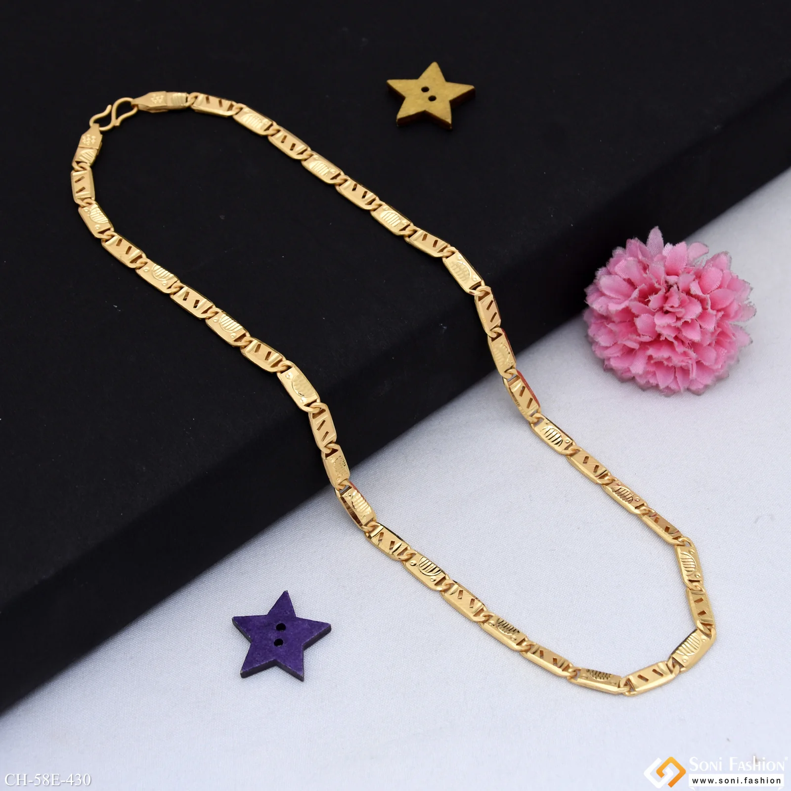 1 Gram Gold Plated Nawabi Chain for Men - Style E430 - Image 4