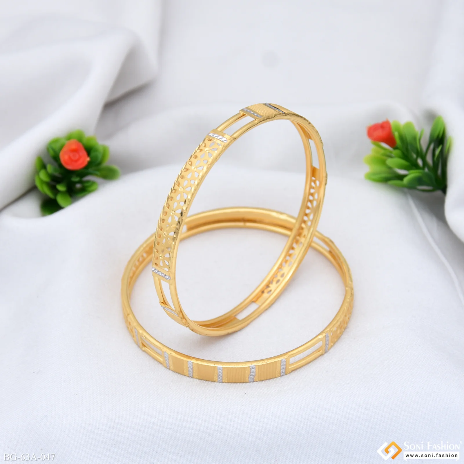 1 Gram Gold Plated New Style Bangles for Ladies - Style A047 - Image 4
