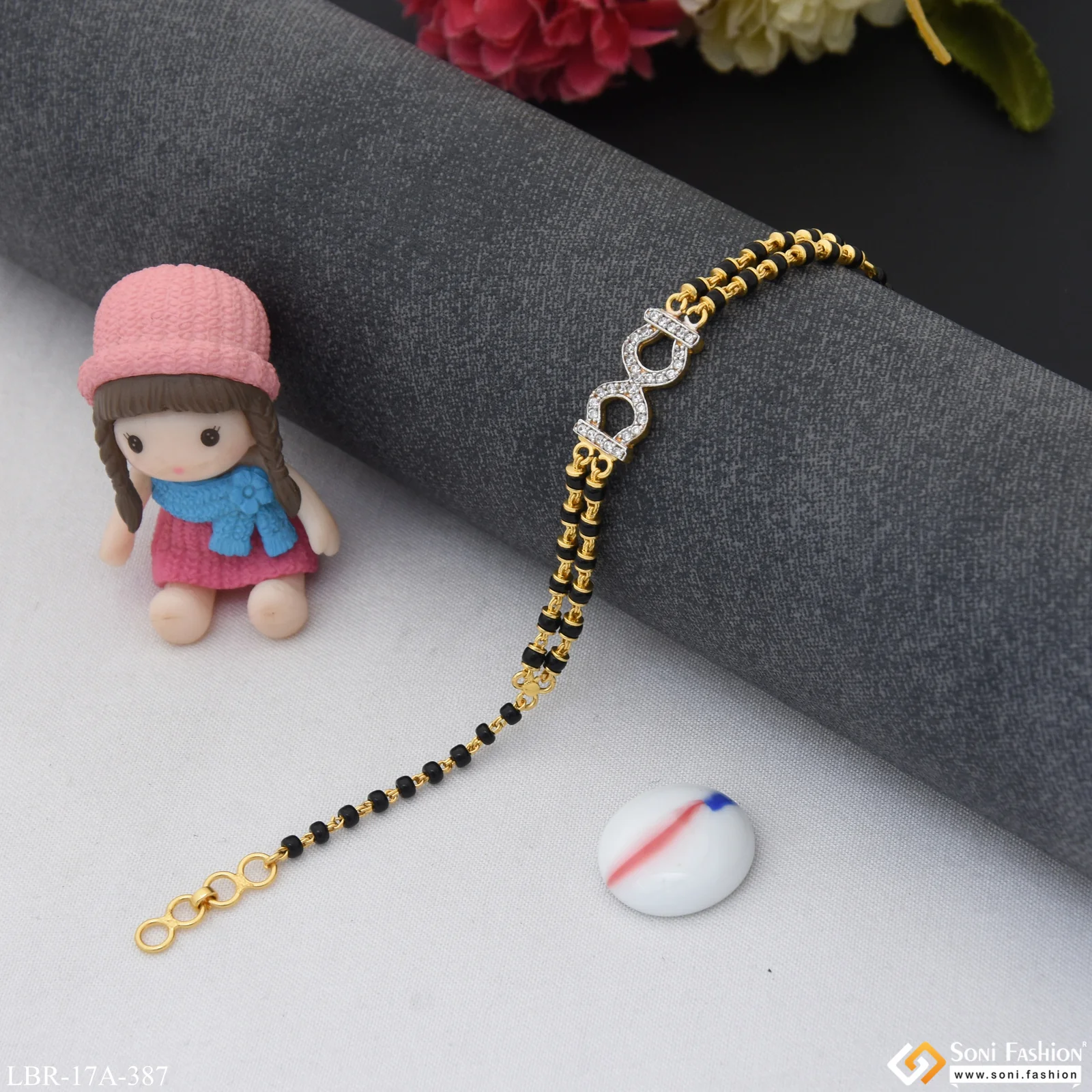 1 Gram Gold Plated New Style Mangalsutra Bracelet for Women - Style A387 - Image 4