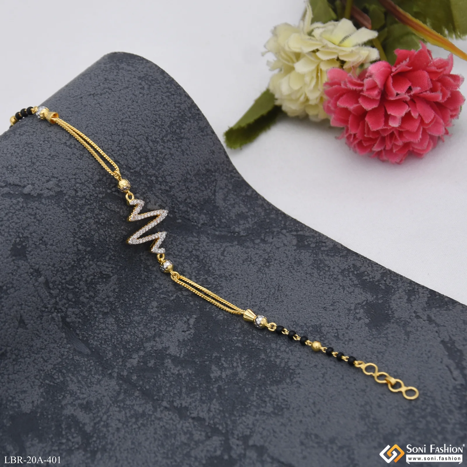 1 Gram Gold Plated New Style Mangalsutra Bracelet for Women - Style A401 - Image 5