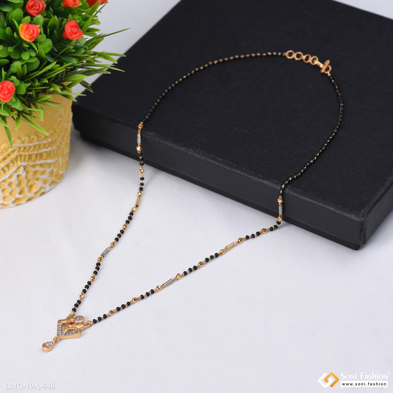 1 Gram Gold Plated New Style Mangalsutra for Women - Style A646 - Image 3