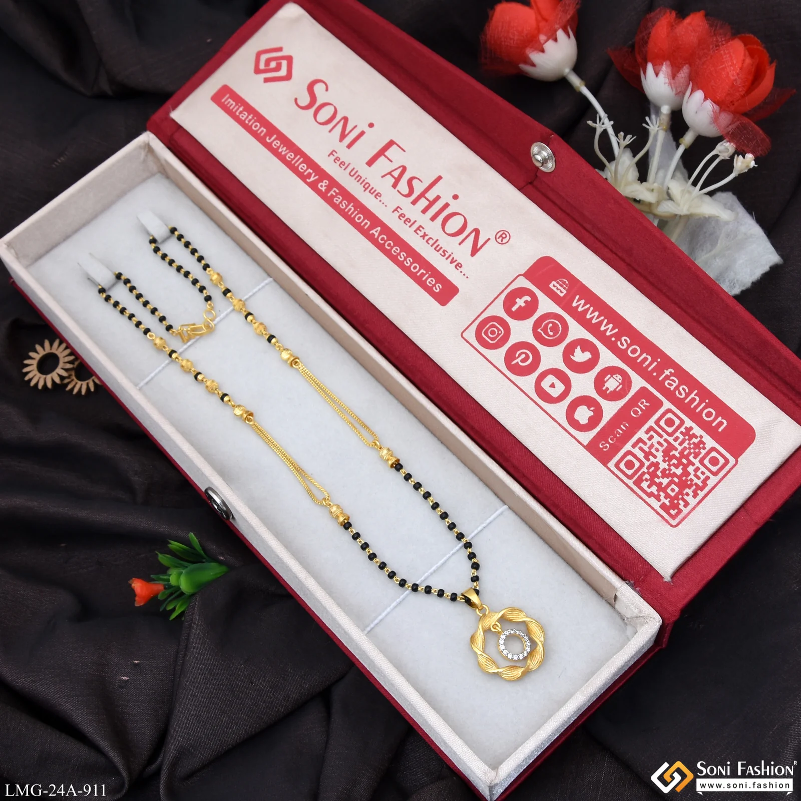 1 Gram Gold Plated New Style Mangalsutra for Women - Style A911 - Image 2