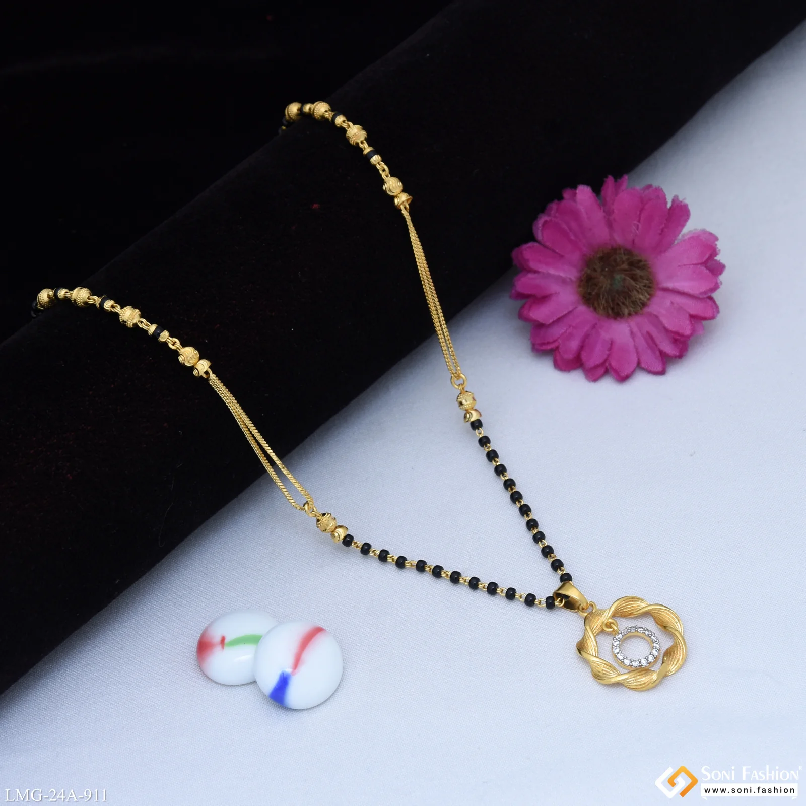 1 Gram Gold Plated New Style Mangalsutra for Women - Style A911 - Image 3