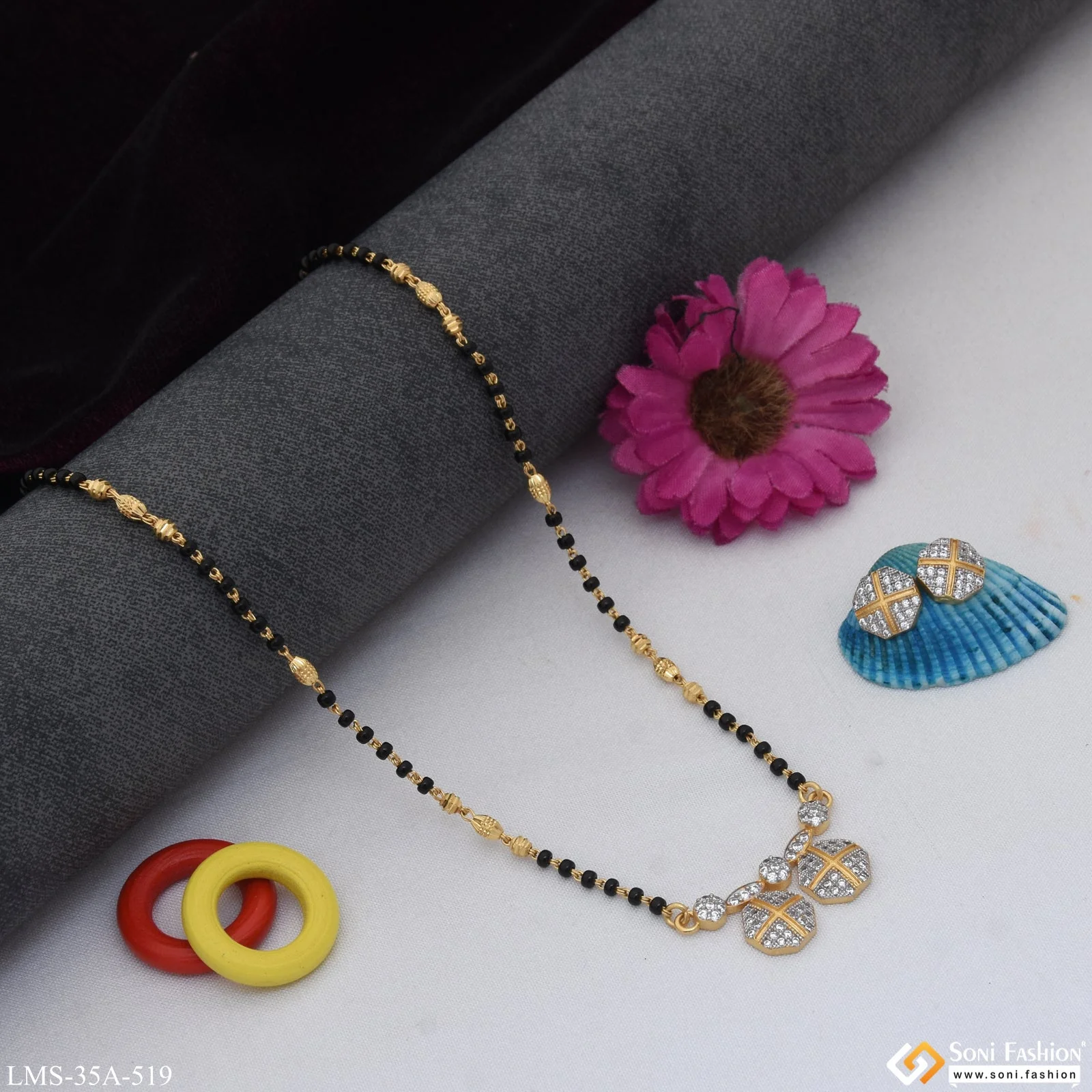 1 Gram Gold Plated New Style Mangalsutra Set for Women - Style A519 - Image 5