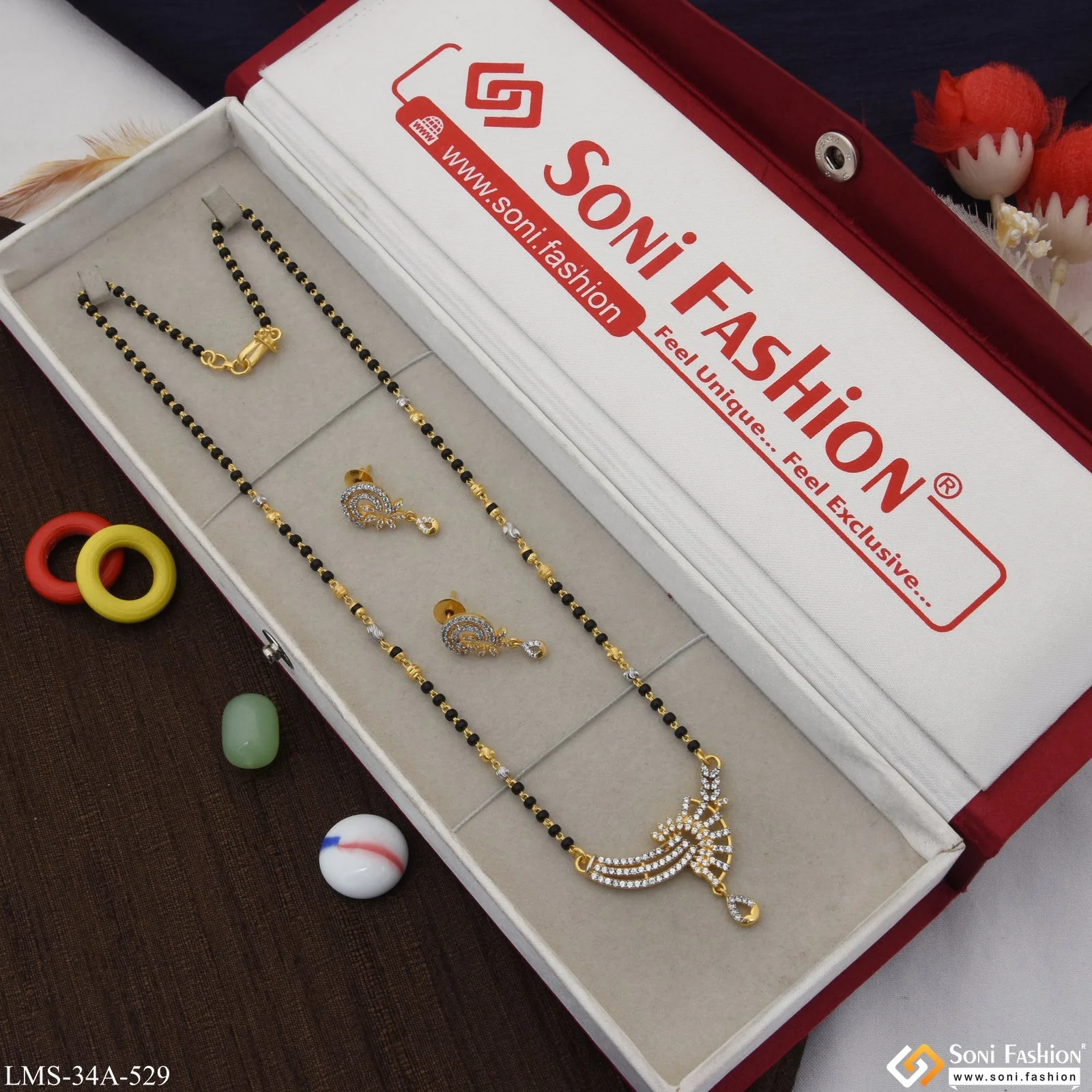 1 Gram Gold Plated New Style Mangalsutra Set for Women - Style A529 - Image 3