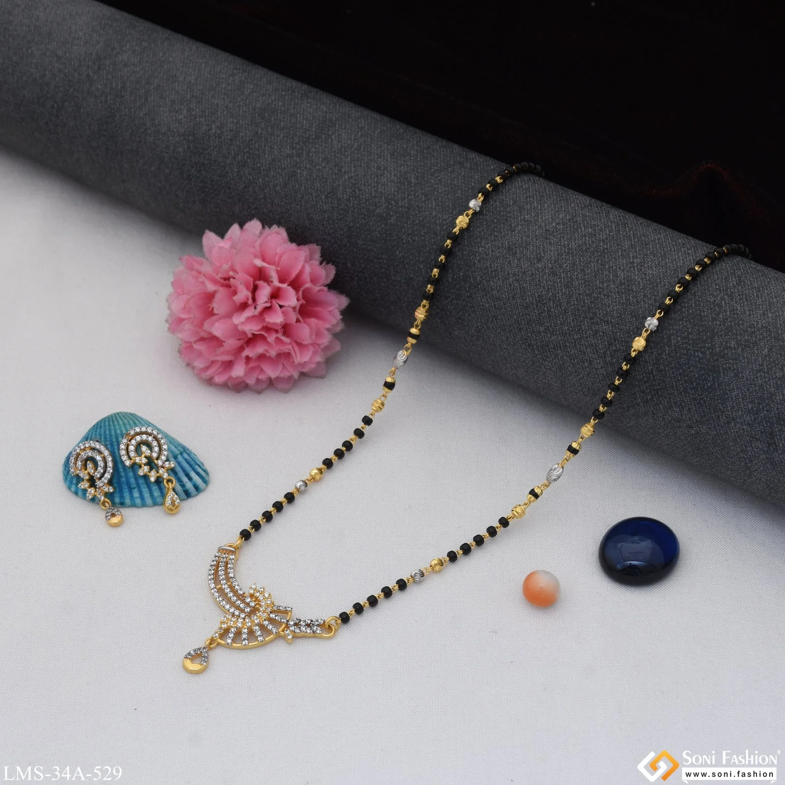 1 Gram Gold Plated New Style Mangalsutra Set for Women - Style A529 - Image 4