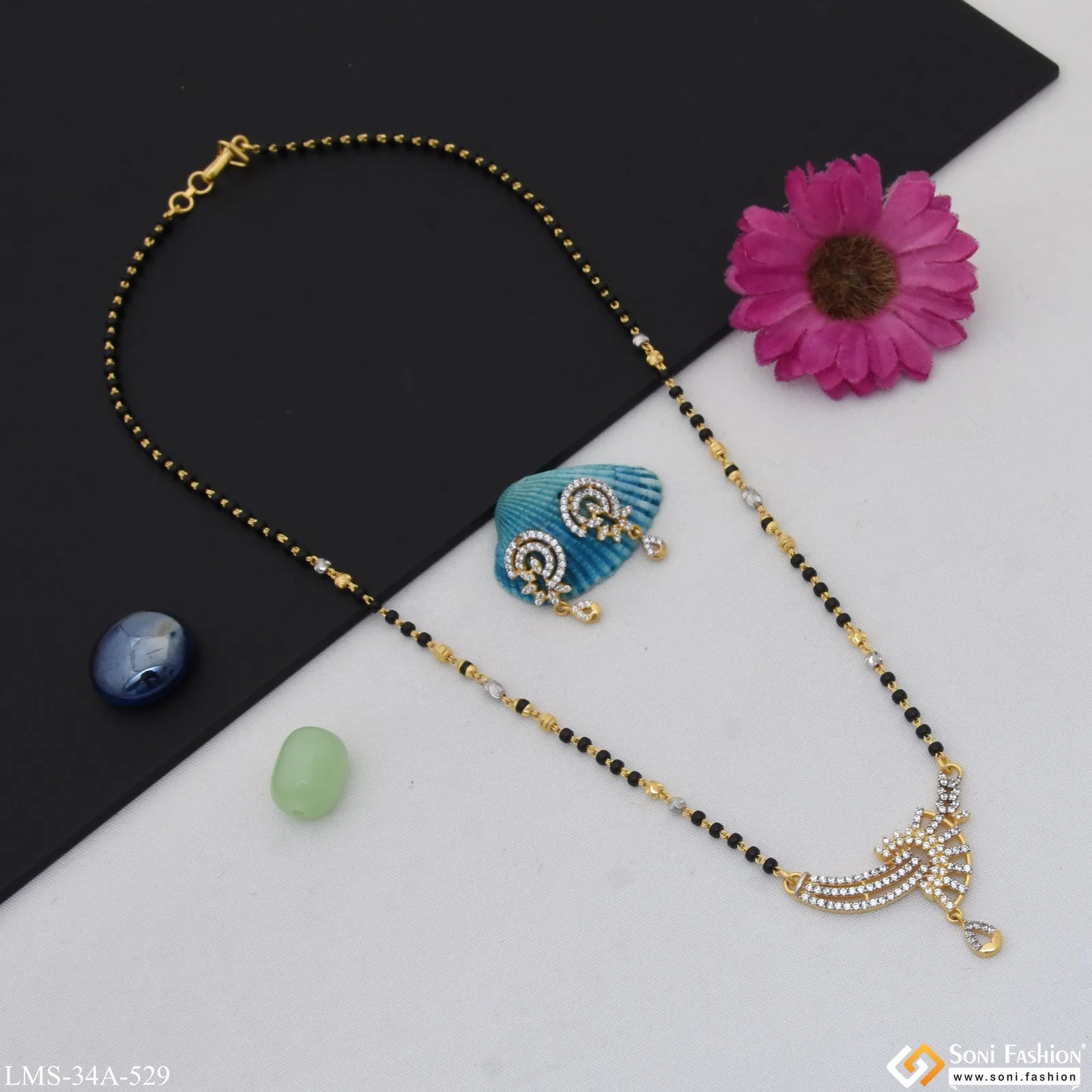 1 Gram Gold Plated New Style Mangalsutra Set for Women - Style A529 - Image 5