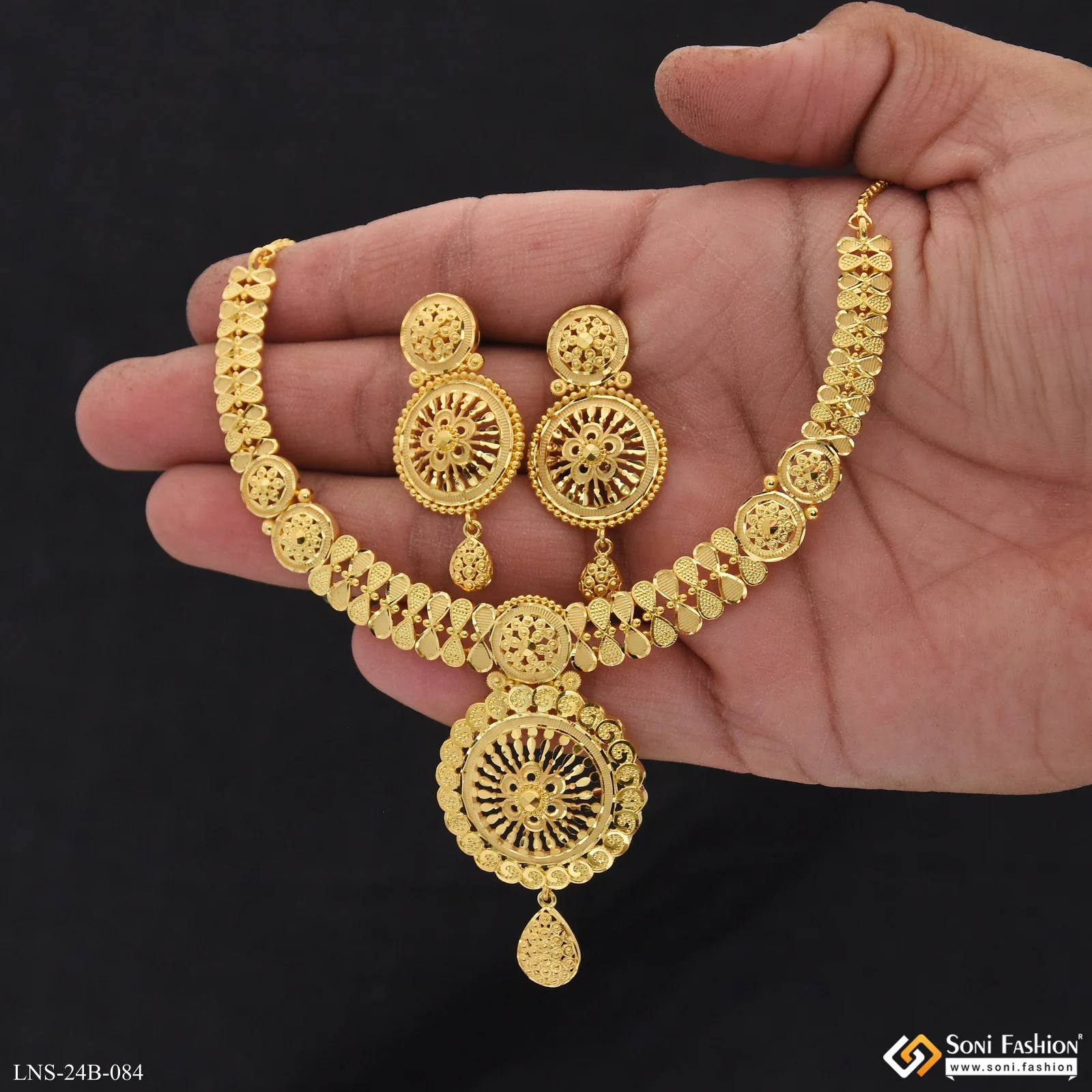 1 Gram Gold Plated New Style Necklace Set for Women - Style B084 - Image 2