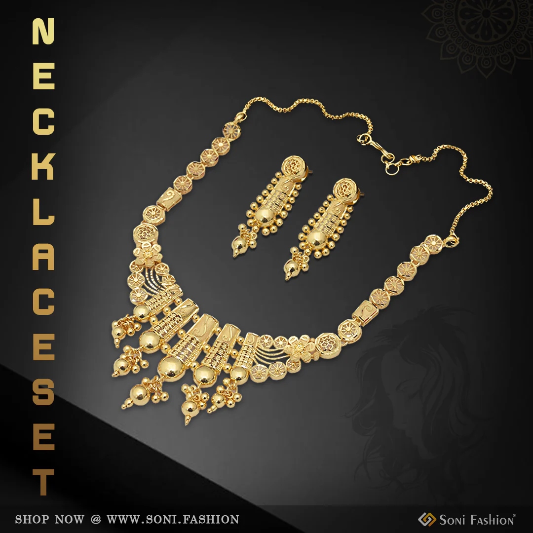 1 Gram Gold Plated New Style Necklace Set for Women - Style B240