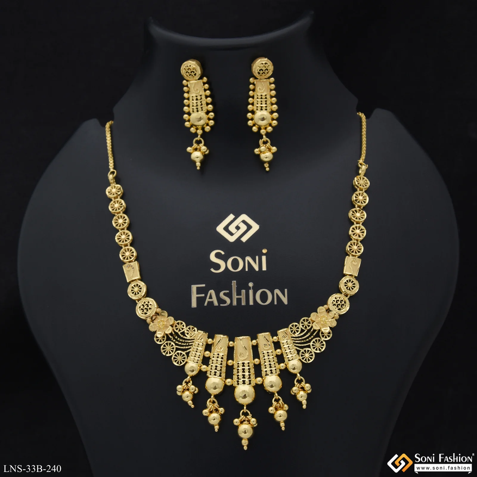 1 Gram Gold Plated New Style Necklace Set for Women - Style B240 - Image 2