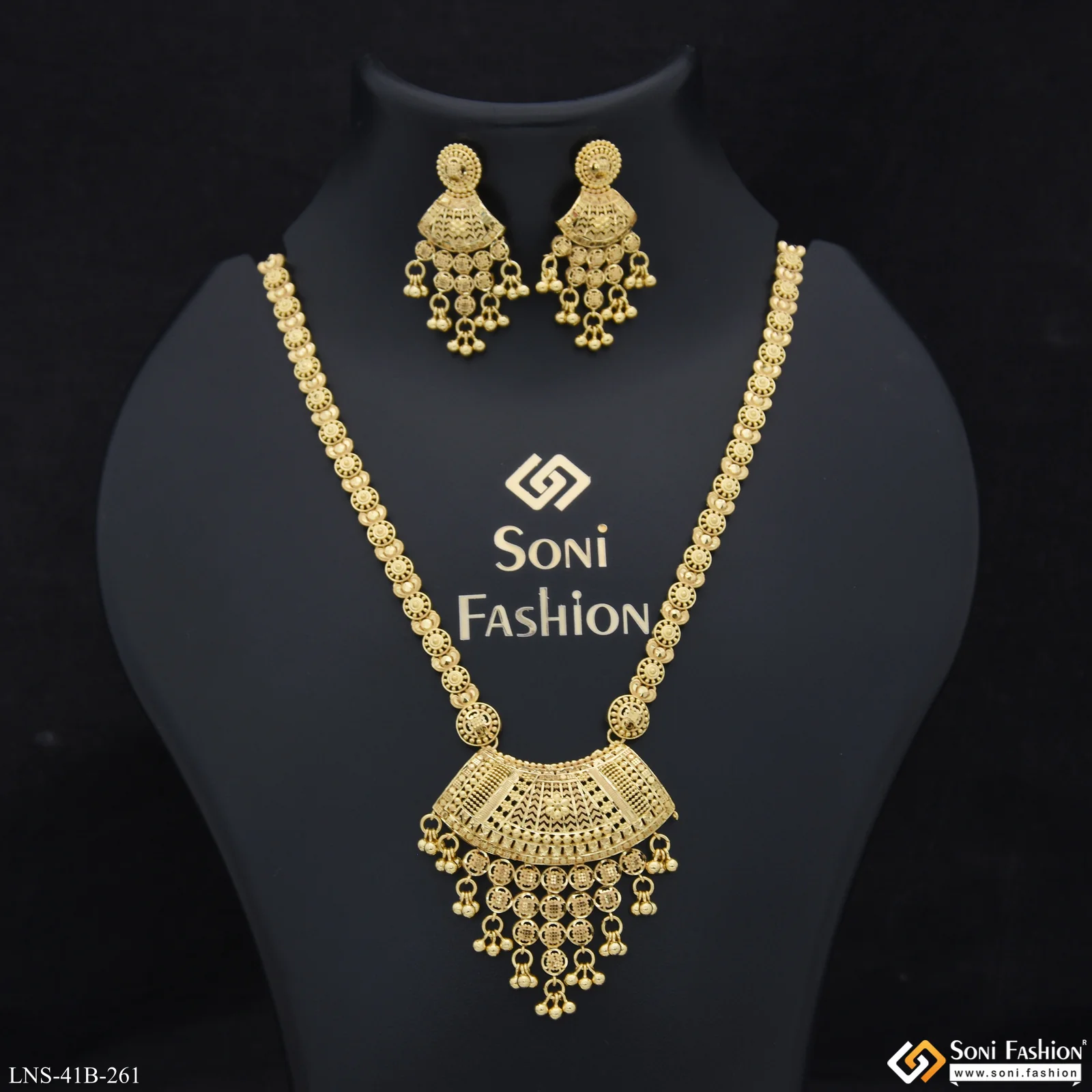 1 Gram Gold Plated New Style Necklace Set for Women - Style B261