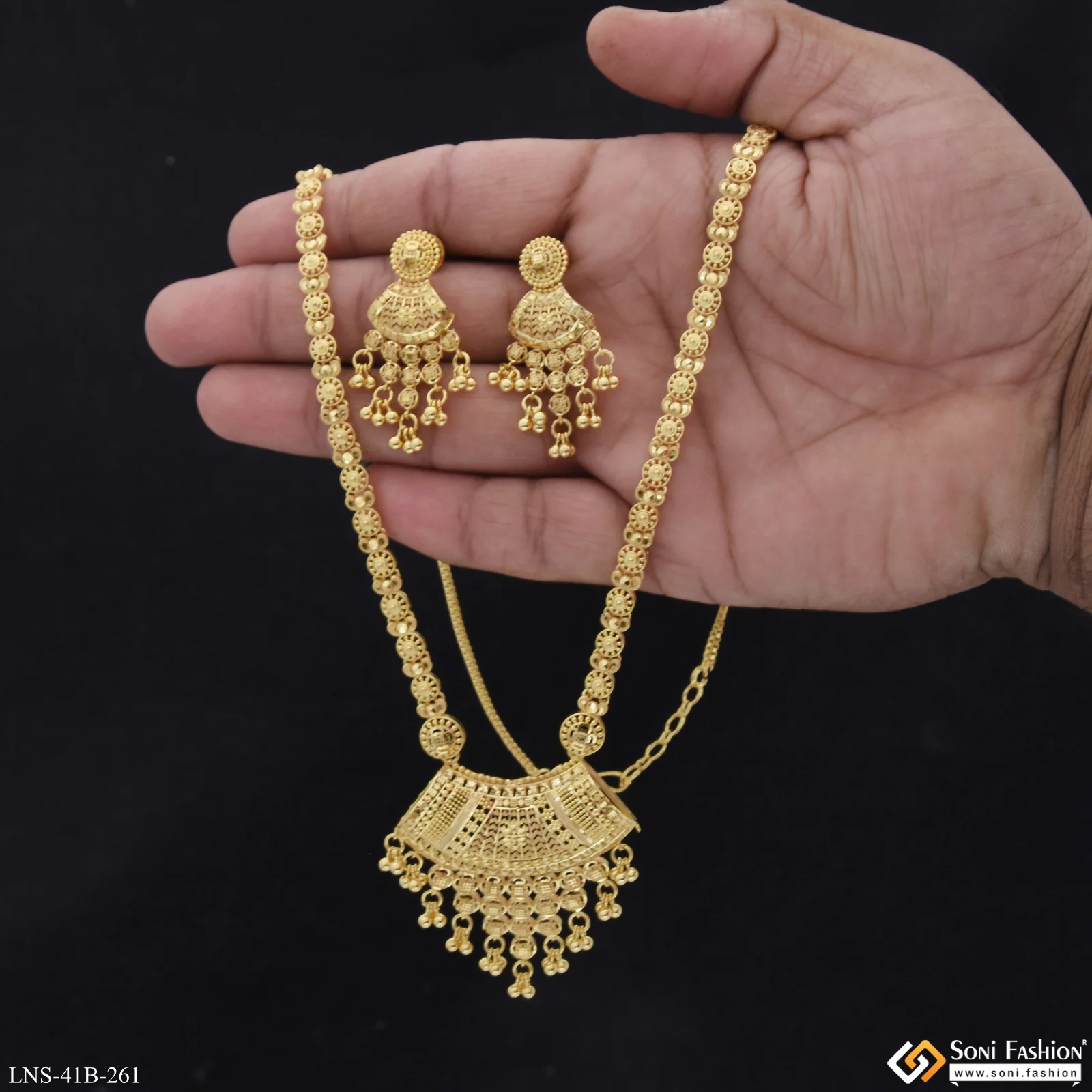 1 Gram Gold Plated New Style Necklace Set for Women - Style B261 - Image 2