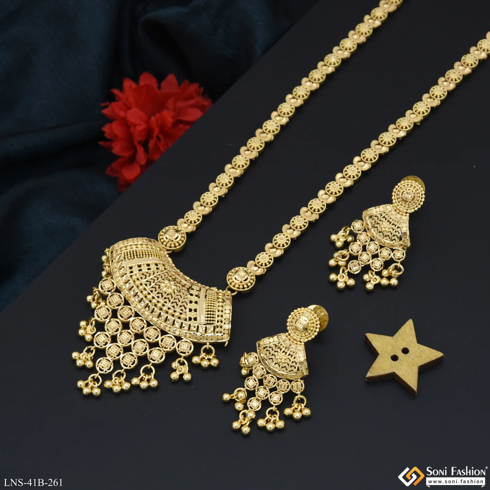 1 Gram Gold Plated New Style Necklace Set for Women - Style B261 - Image 5