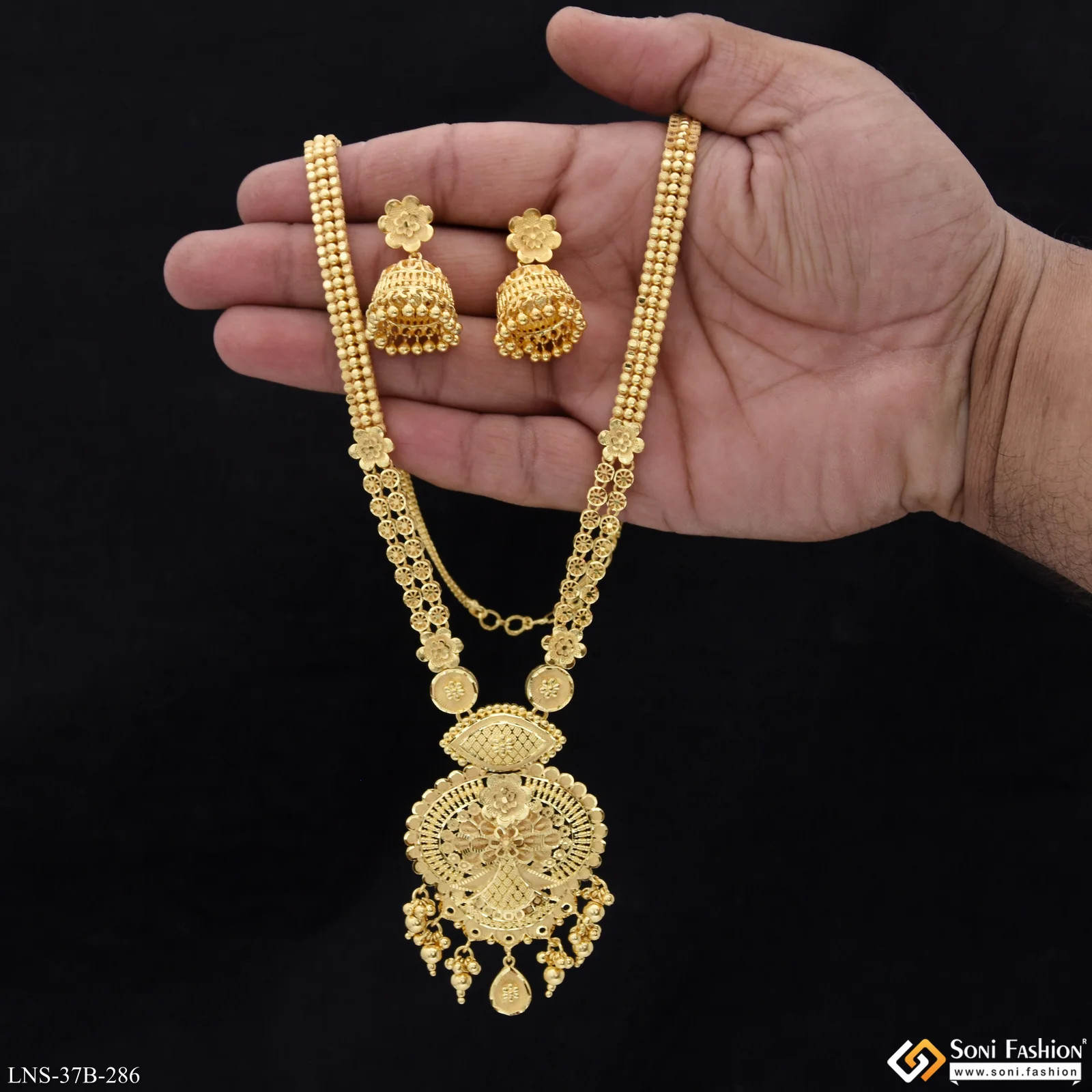 1 Gram Gold Plated New Style Necklace Set for Women - Style B286 - Image 2